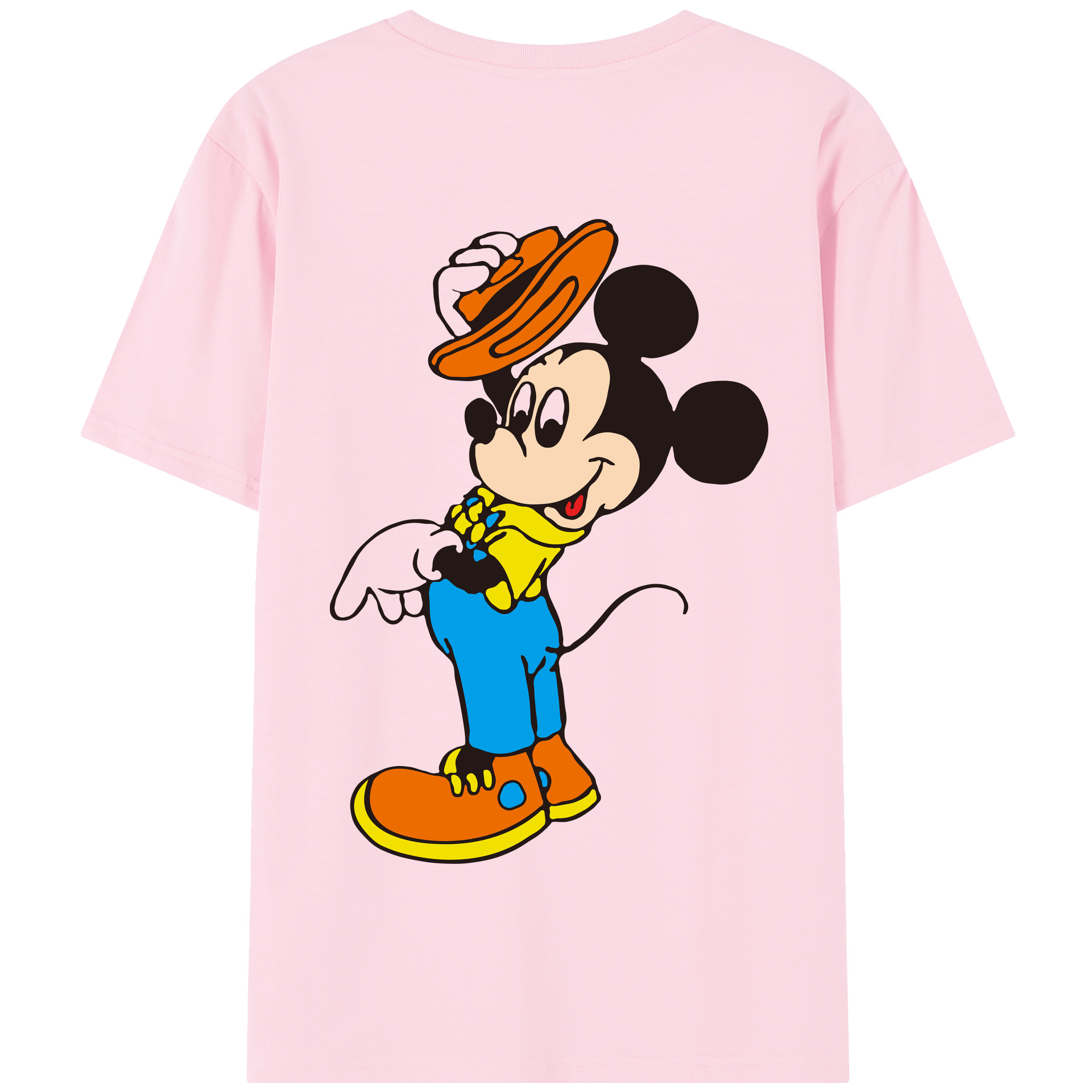 （画像用） ミッキーマウス Mickey Mouse 綿100％半袖Tシャツ（背面プリント）