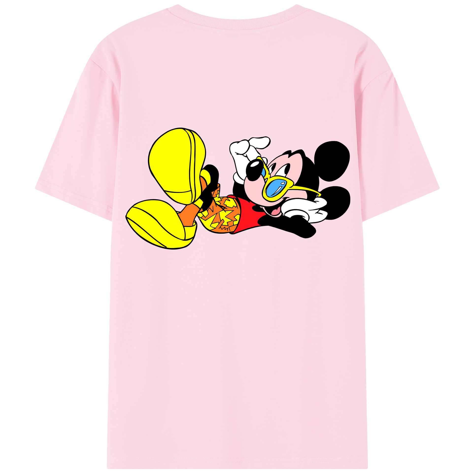 （画像用） ミッキーマウス Mickey Mouse 綿100％半袖Tシャツ（背面プリント）