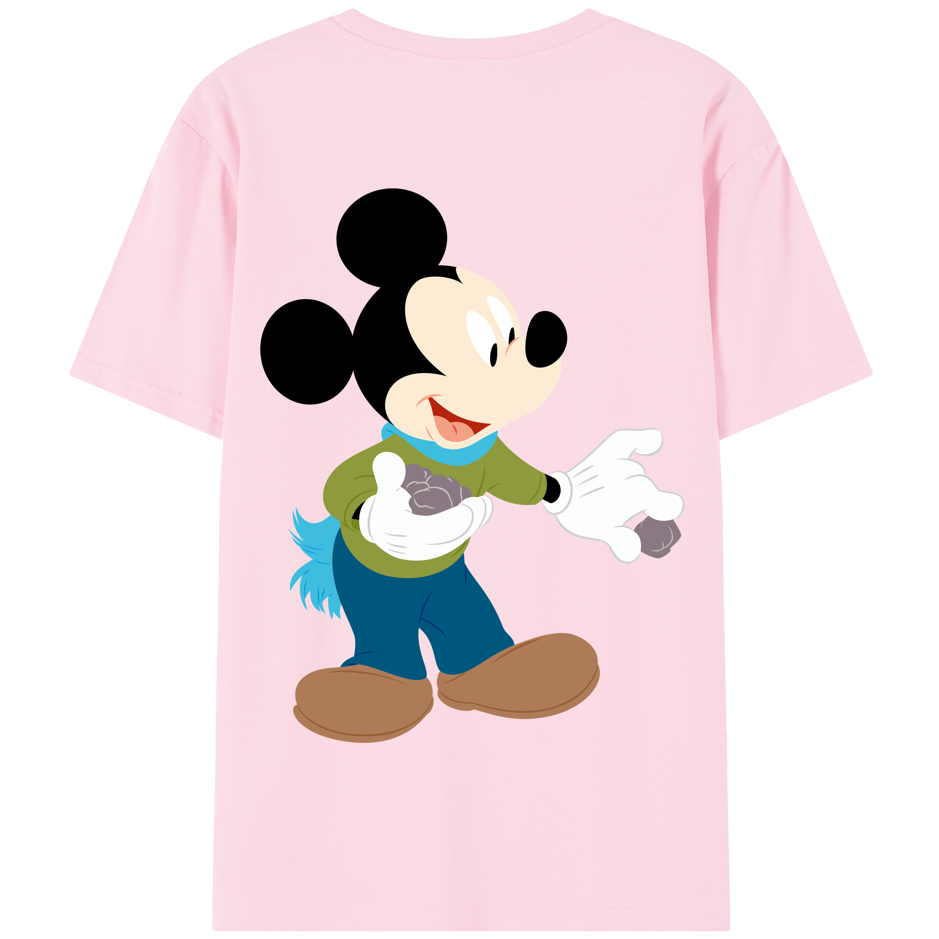 （画像用） ミッキーマウス Mickey Mouse 綿100％半袖Tシャツ（背面プリント）