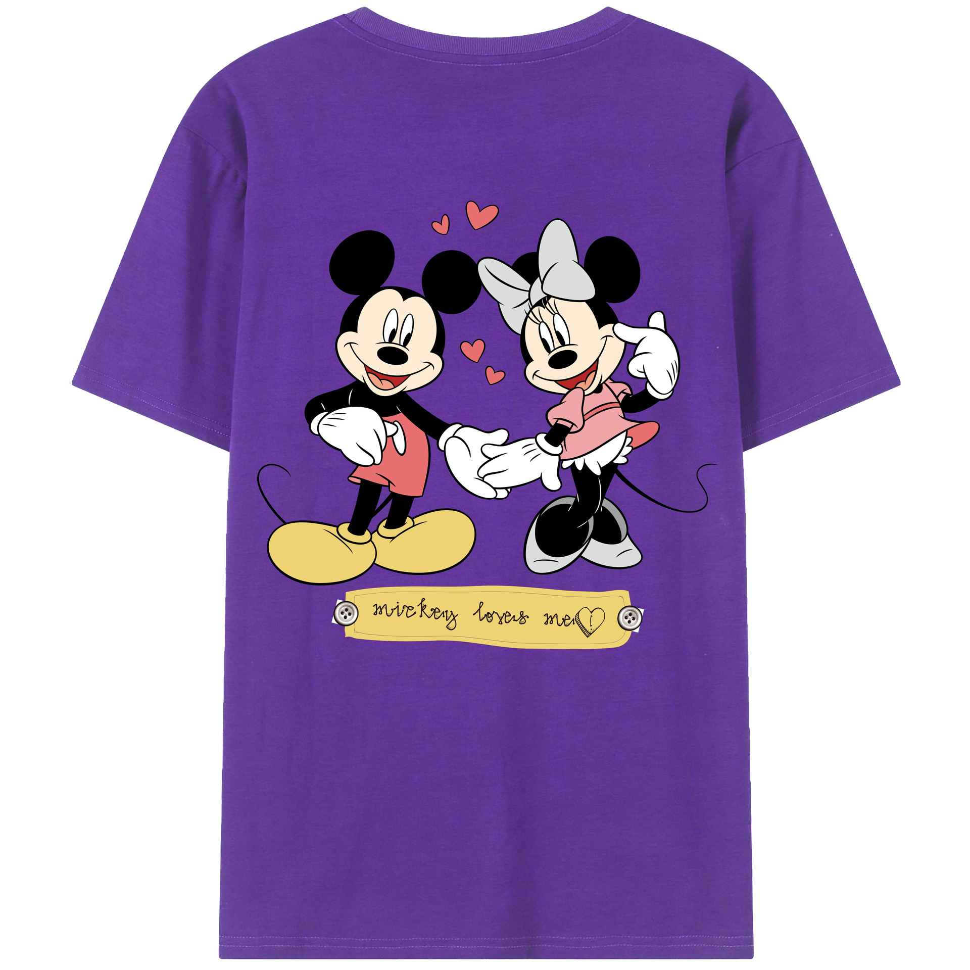 （画像用） ミッキーマウス Mickey Mouse 綿100％半袖Tシャツ（背面プリント）