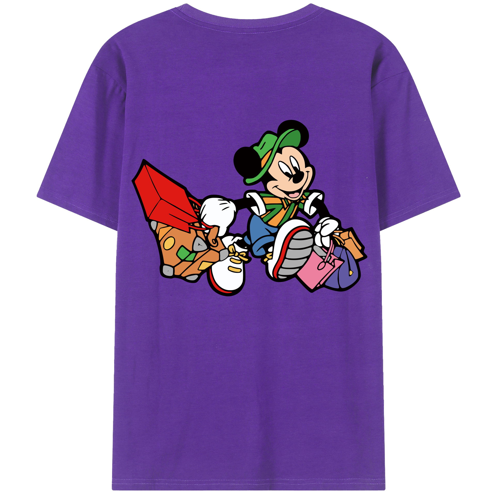 （画像用） ミッキーマウス Mickey Mouse 綿100％半袖Tシャツ（背面プリント）