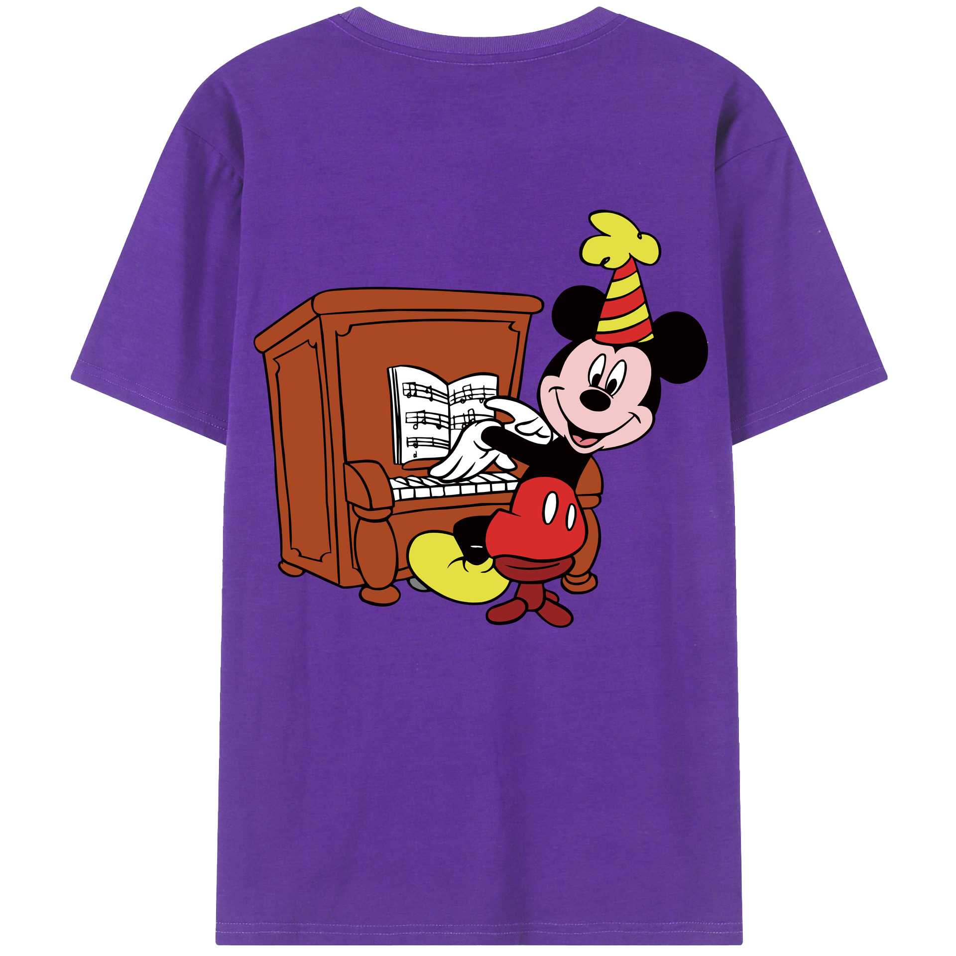 （画像用） ミッキーマウス Mickey Mouse 綿100％半袖Tシャツ（背面プリント）