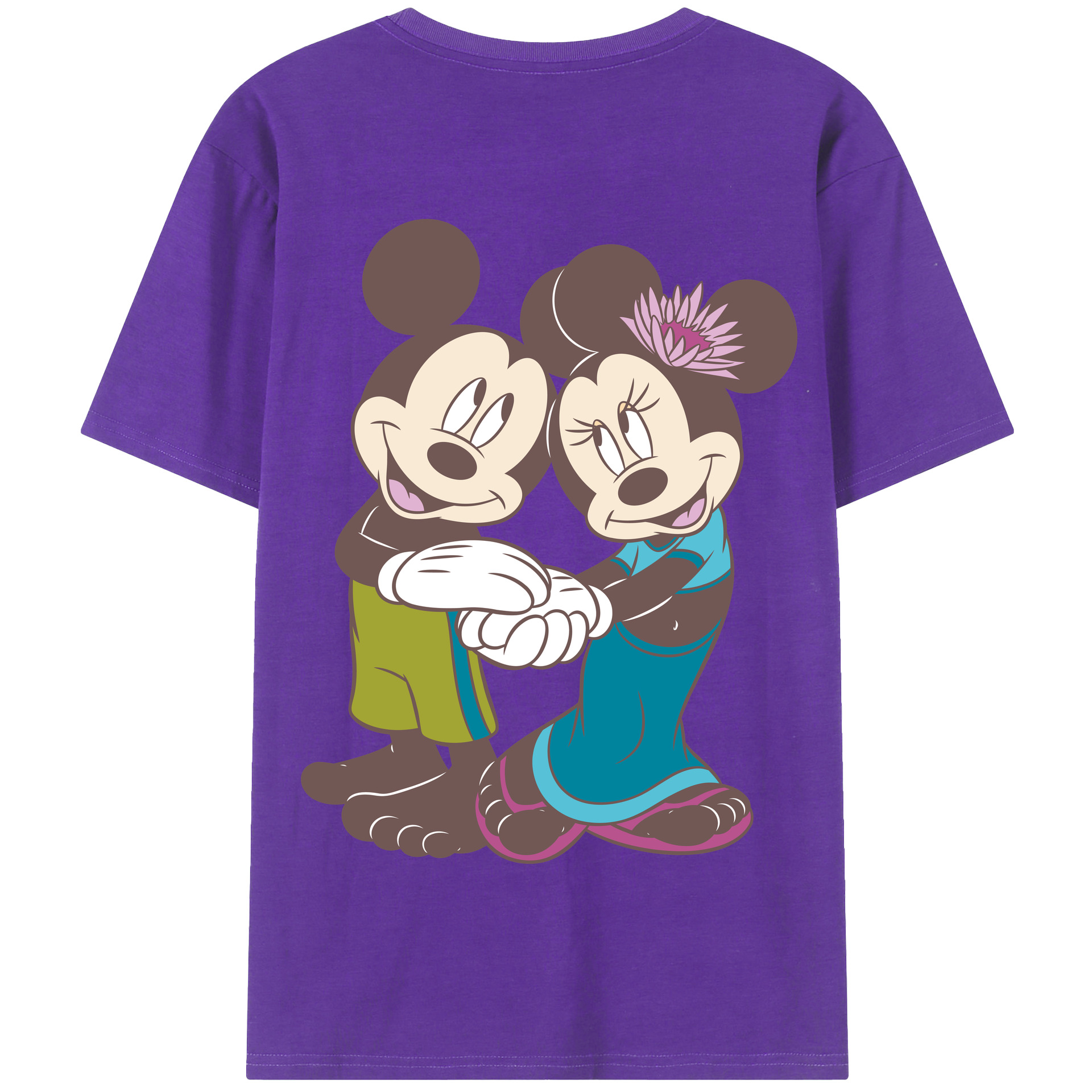 （画像用） ミッキーマウス Mickey Mouse 綿100％半袖Tシャツ（背面プリント）