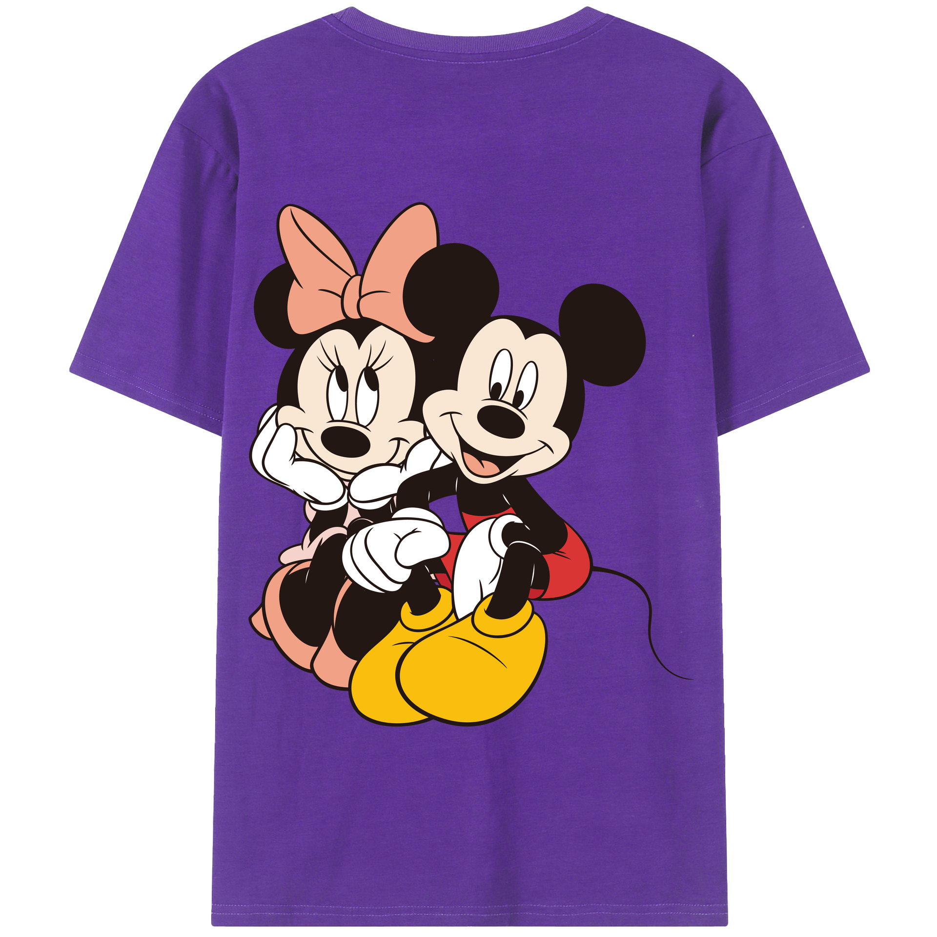 （画像用） ミッキーマウス Mickey Mouse 綿100％半袖Tシャツ（背面プリント）