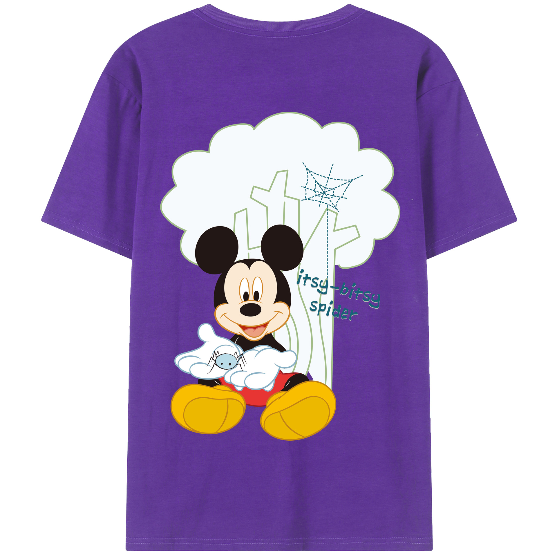 （画像用） ミッキーマウス Mickey Mouse 綿100％半袖Tシャツ（背面プリント）