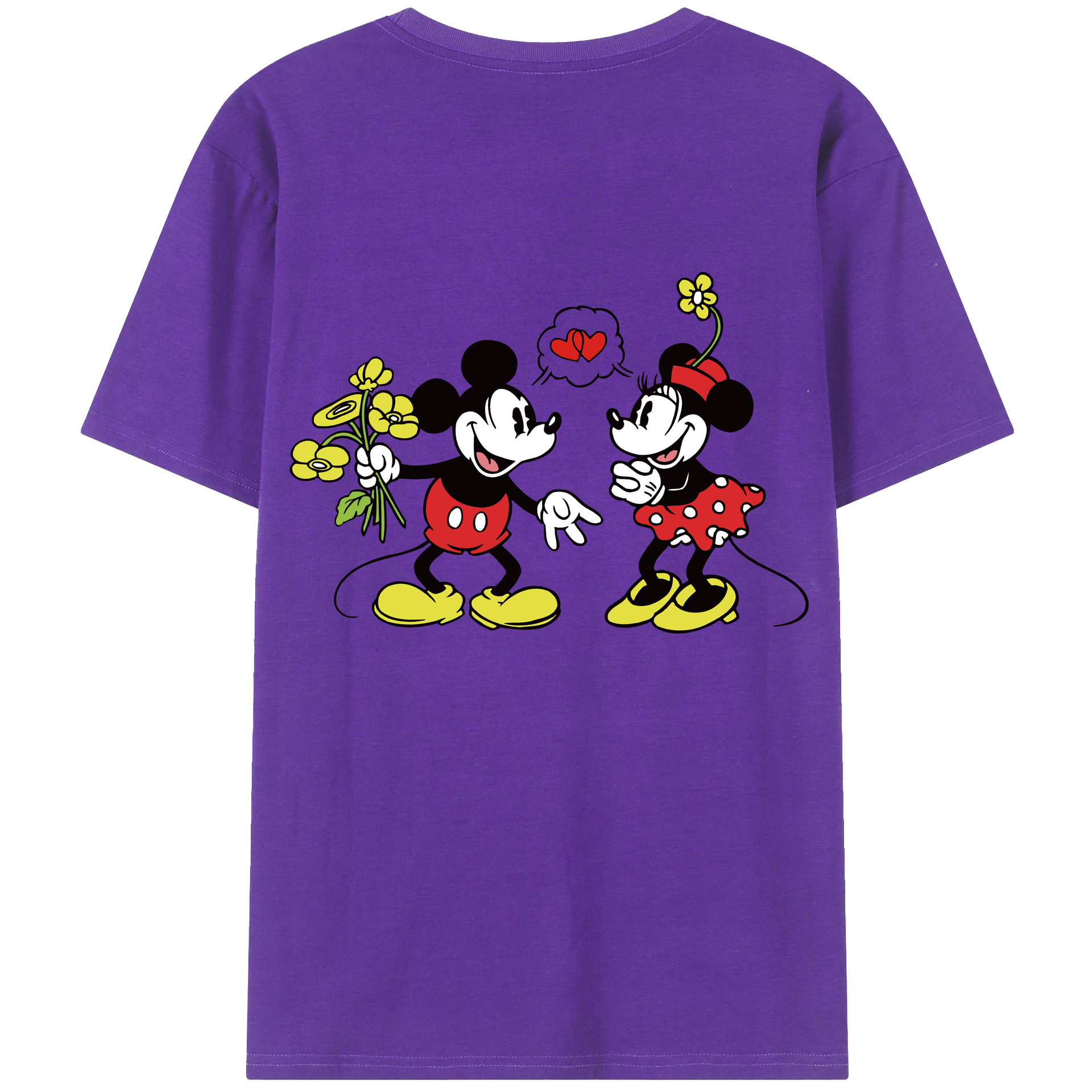 （画像用） ミッキーマウス Mickey Mouse 綿100％半袖Tシャツ（背面プリント）