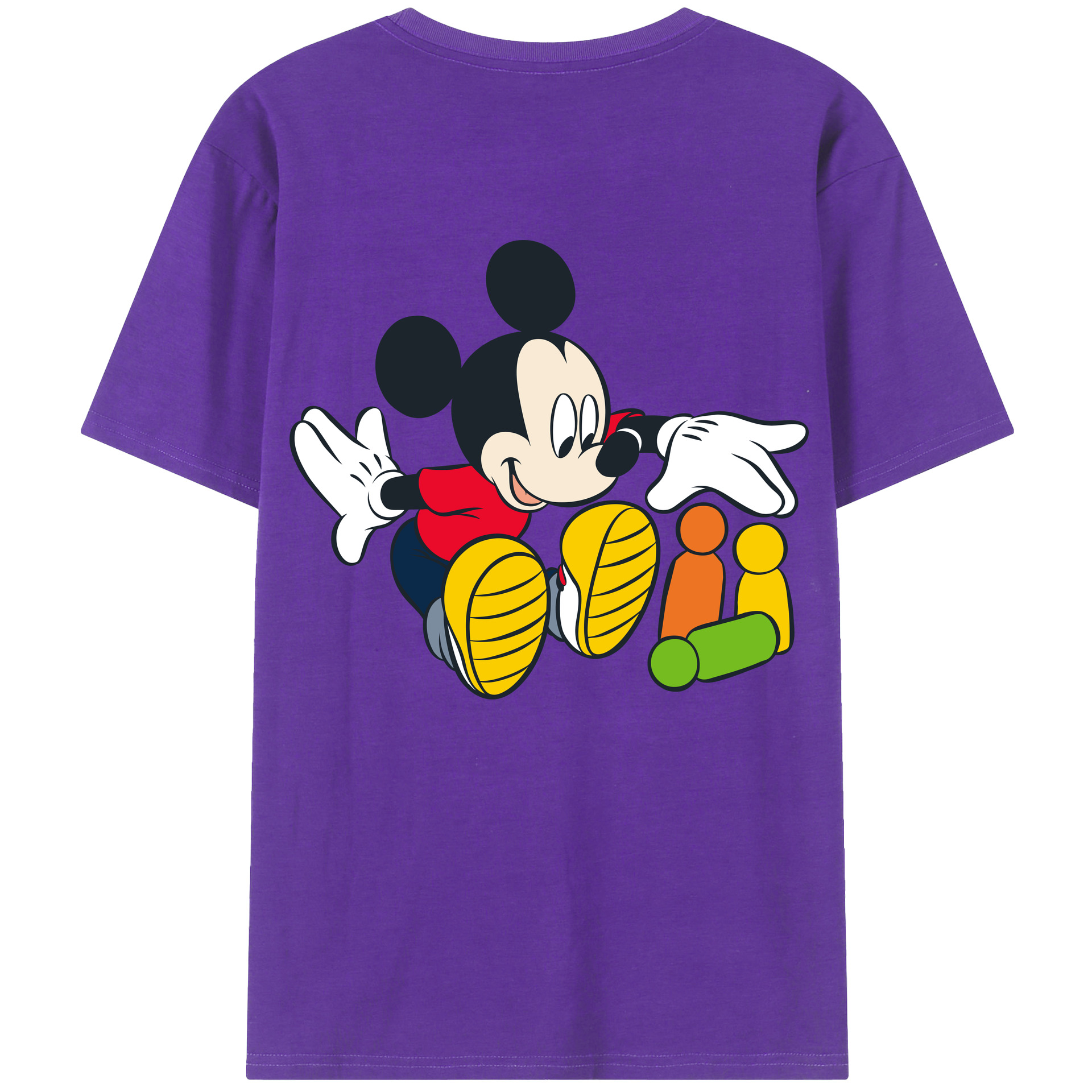 （画像用） ミッキーマウス Mickey Mouse 綿100％半袖Tシャツ（背面プリント）