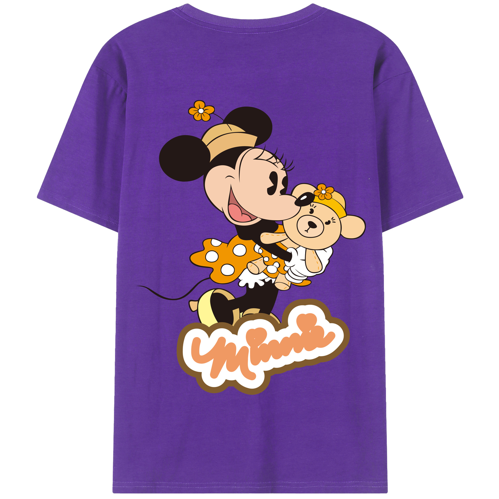 （画像用） ミッキーマウス Mickey Mouse 綿100％半袖Tシャツ（背面プリント）