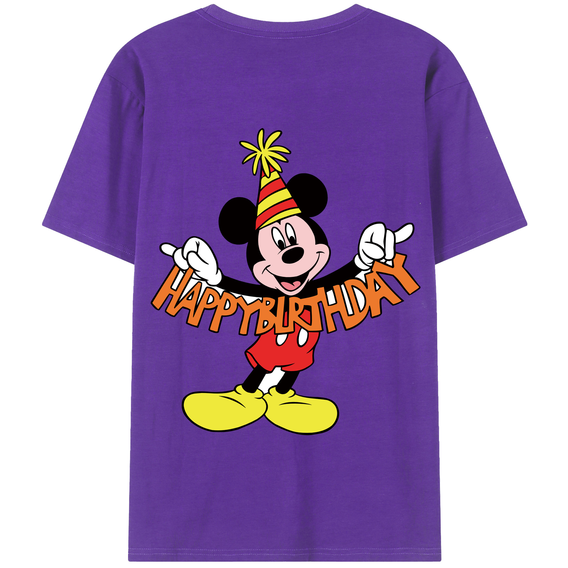 （画像用） ミッキーマウス Mickey Mouse 綿100％半袖Tシャツ（背面プリント）