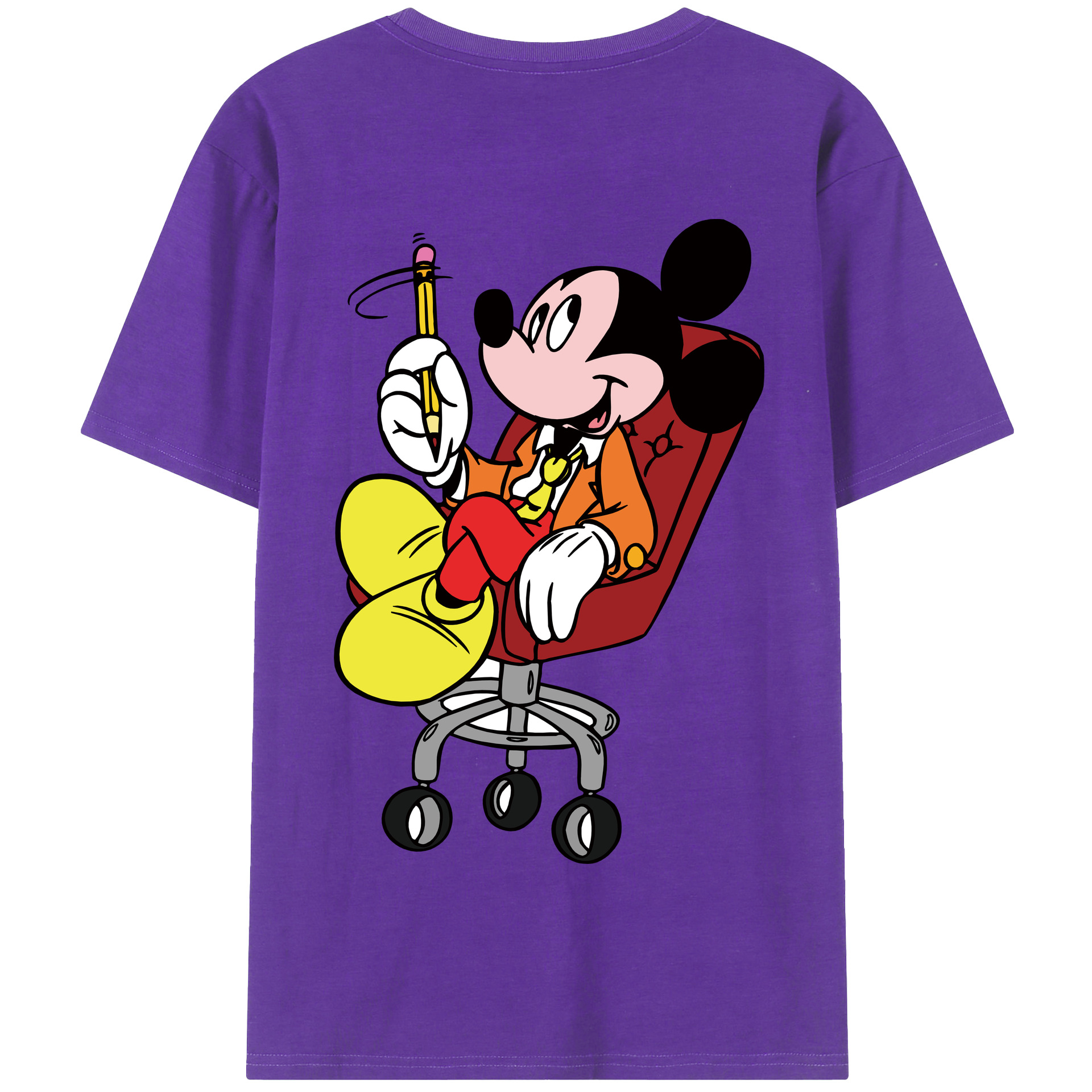 （画像用） ミッキーマウス Mickey Mouse 綿100％半袖Tシャツ（背面プリント）