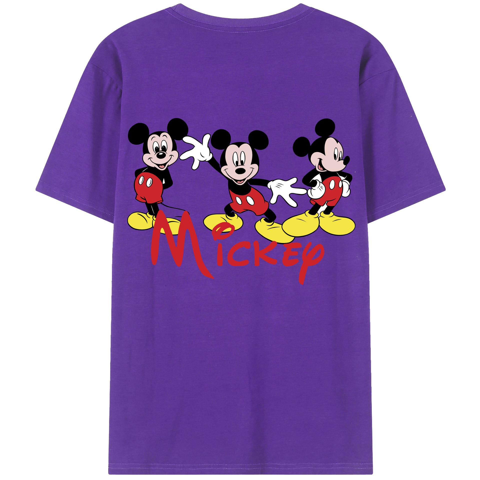 （画像用） ミッキーマウス Mickey Mouse 綿100％半袖Tシャツ（背面プリント）