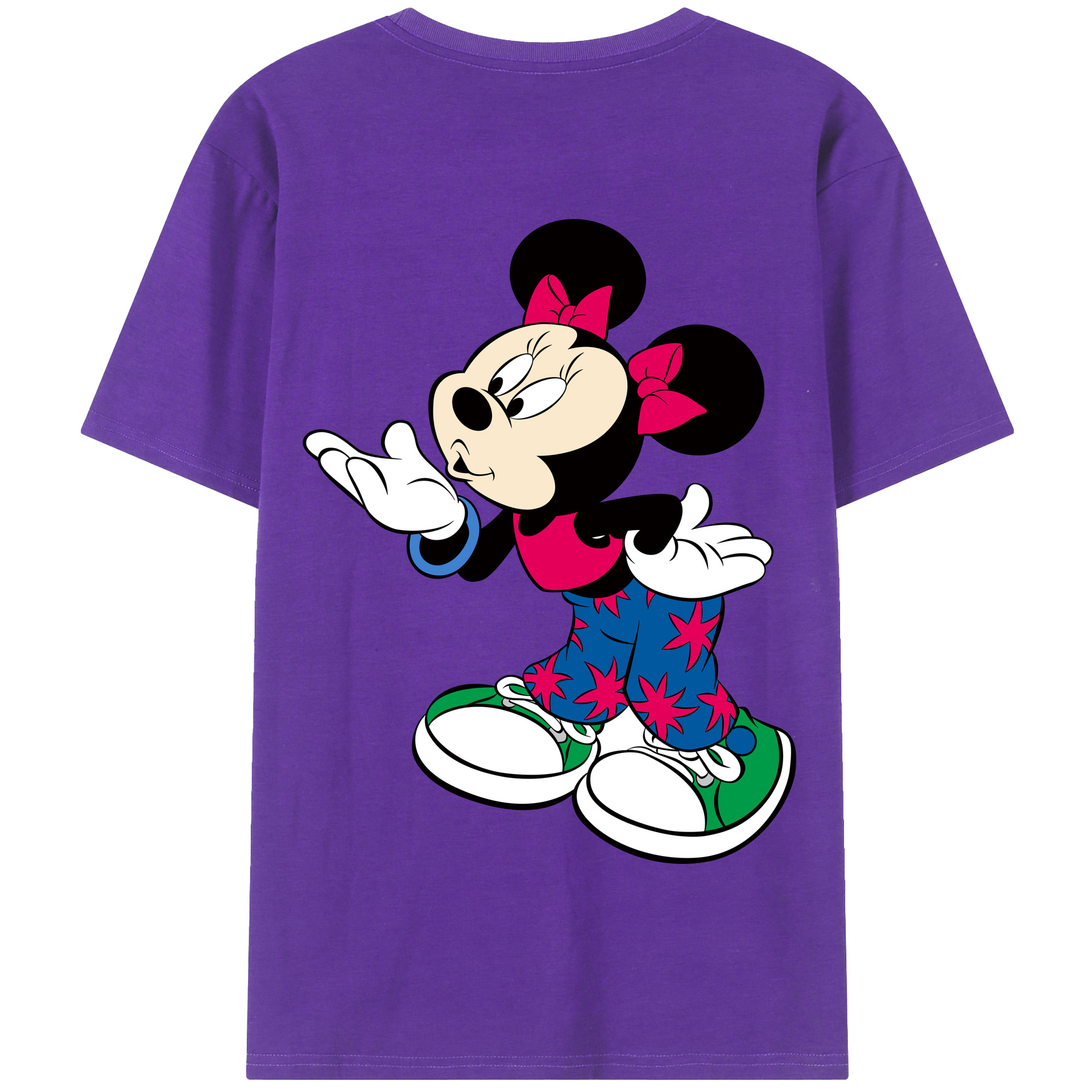 （画像用） ミッキーマウス Mickey Mouse 綿100％半袖Tシャツ（背面プリント）