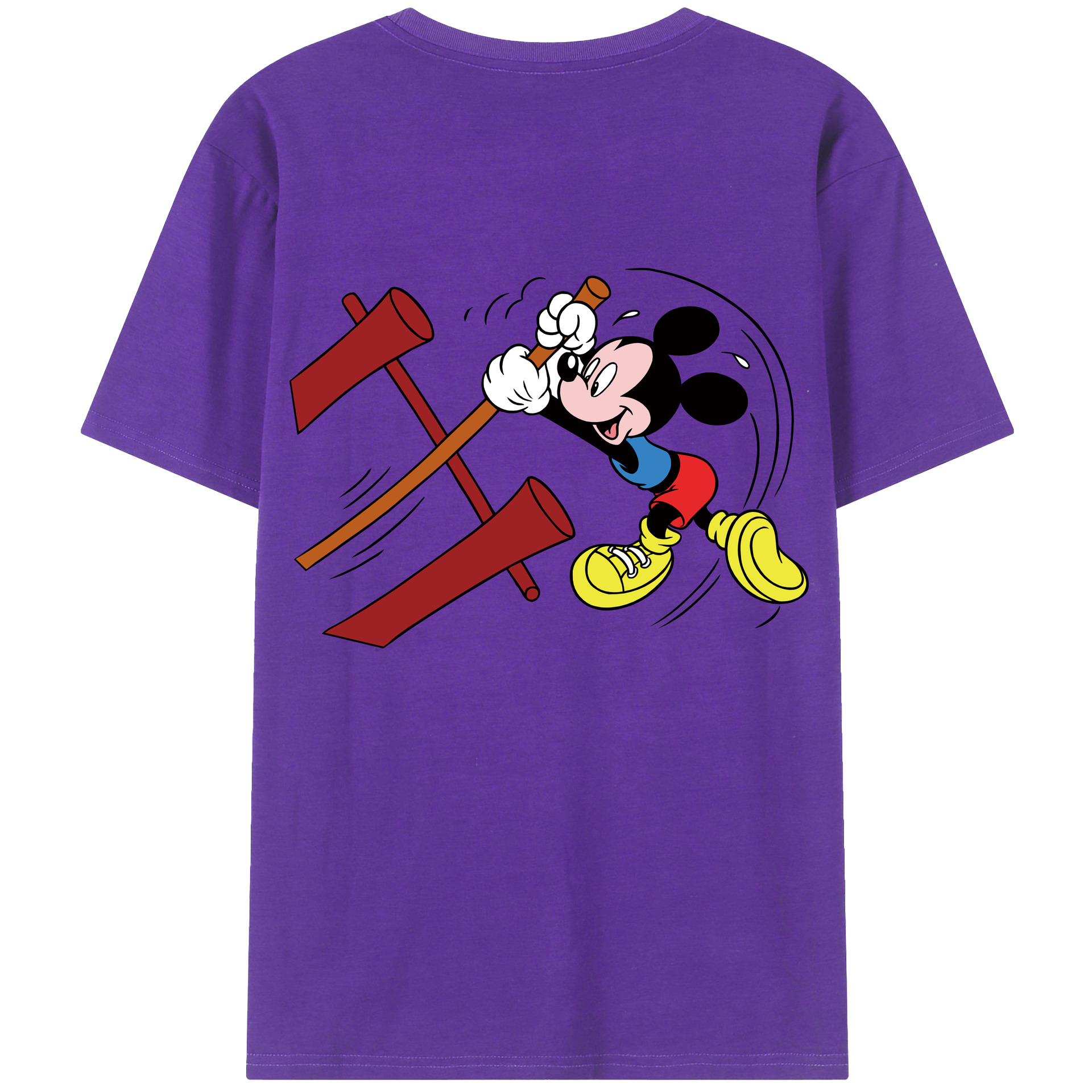 （画像用） ミッキーマウス Mickey Mouse 綿100％半袖Tシャツ（背面プリント）