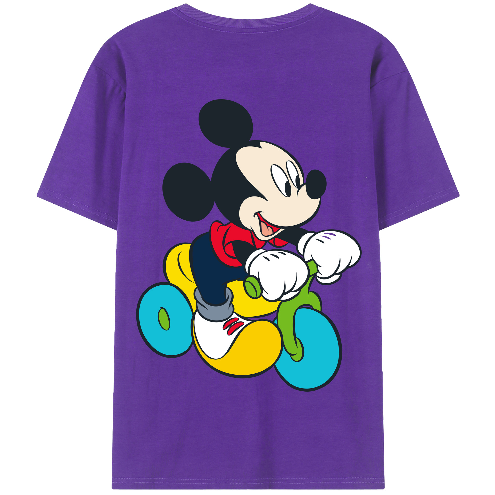 （画像用） ミッキーマウス Mickey Mouse 綿100％半袖Tシャツ（背面プリント）