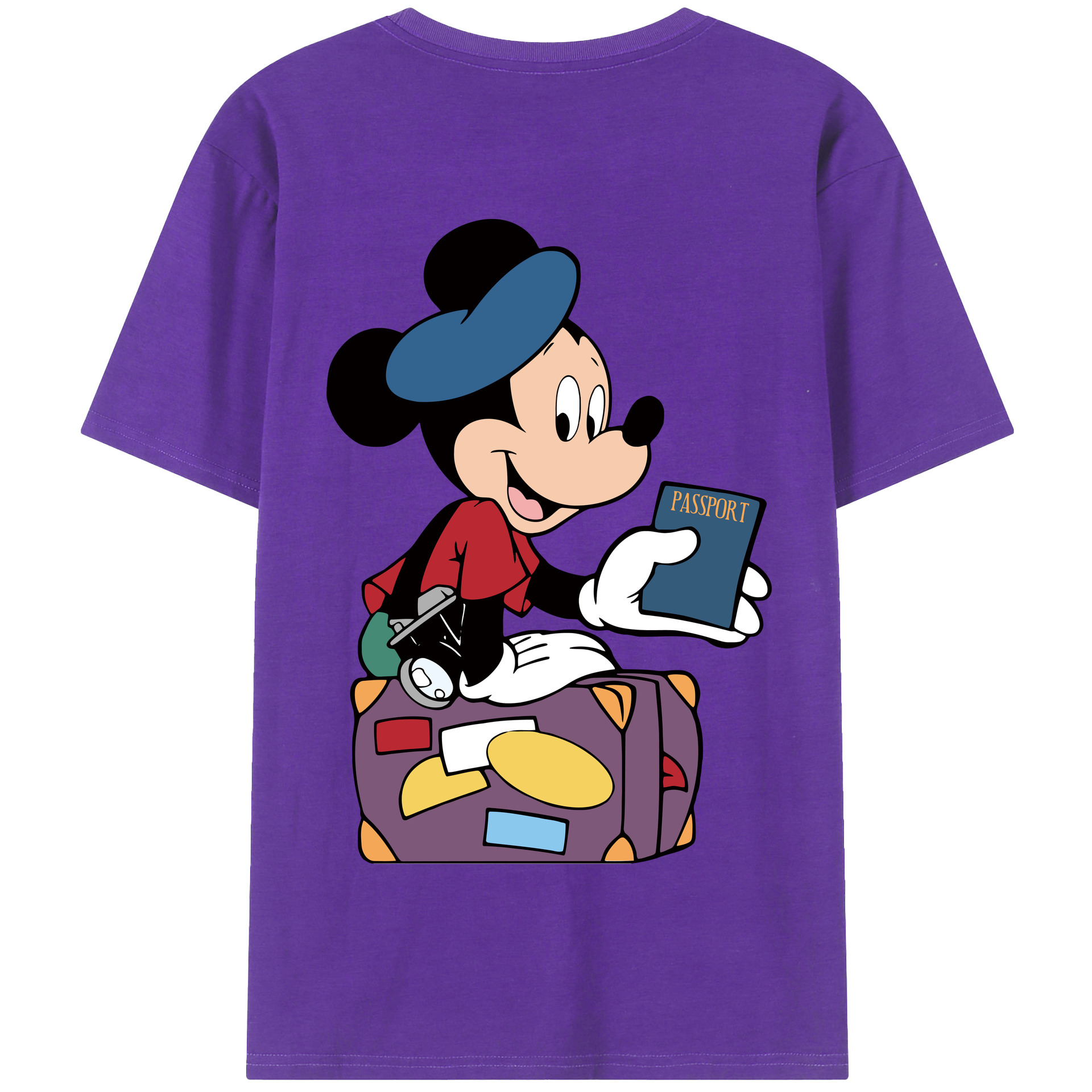 （画像用） ミッキーマウス Mickey Mouse 綿100％半袖Tシャツ（背面プリント）