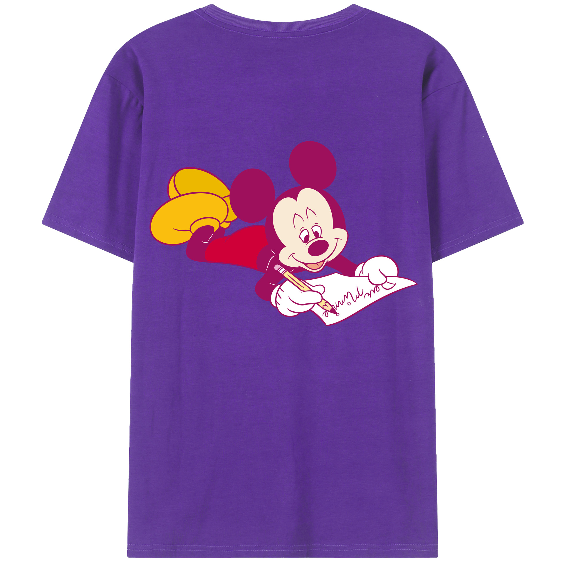 （画像用） ミッキーマウス Mickey Mouse 綿100％半袖Tシャツ（背面プリント）