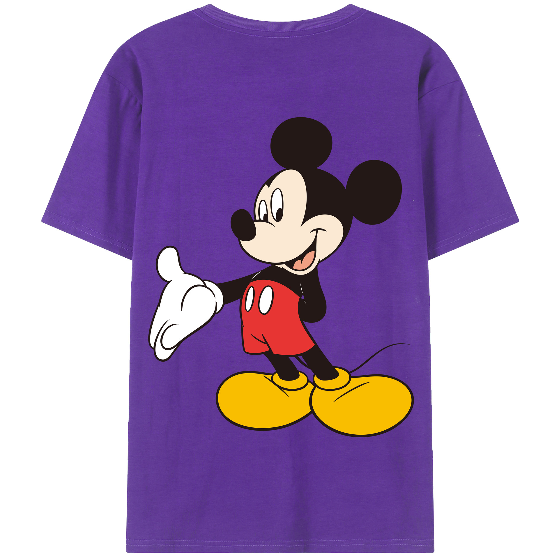 （画像用） ミッキーマウス Mickey Mouse 綿100％半袖Tシャツ（背面プリント）