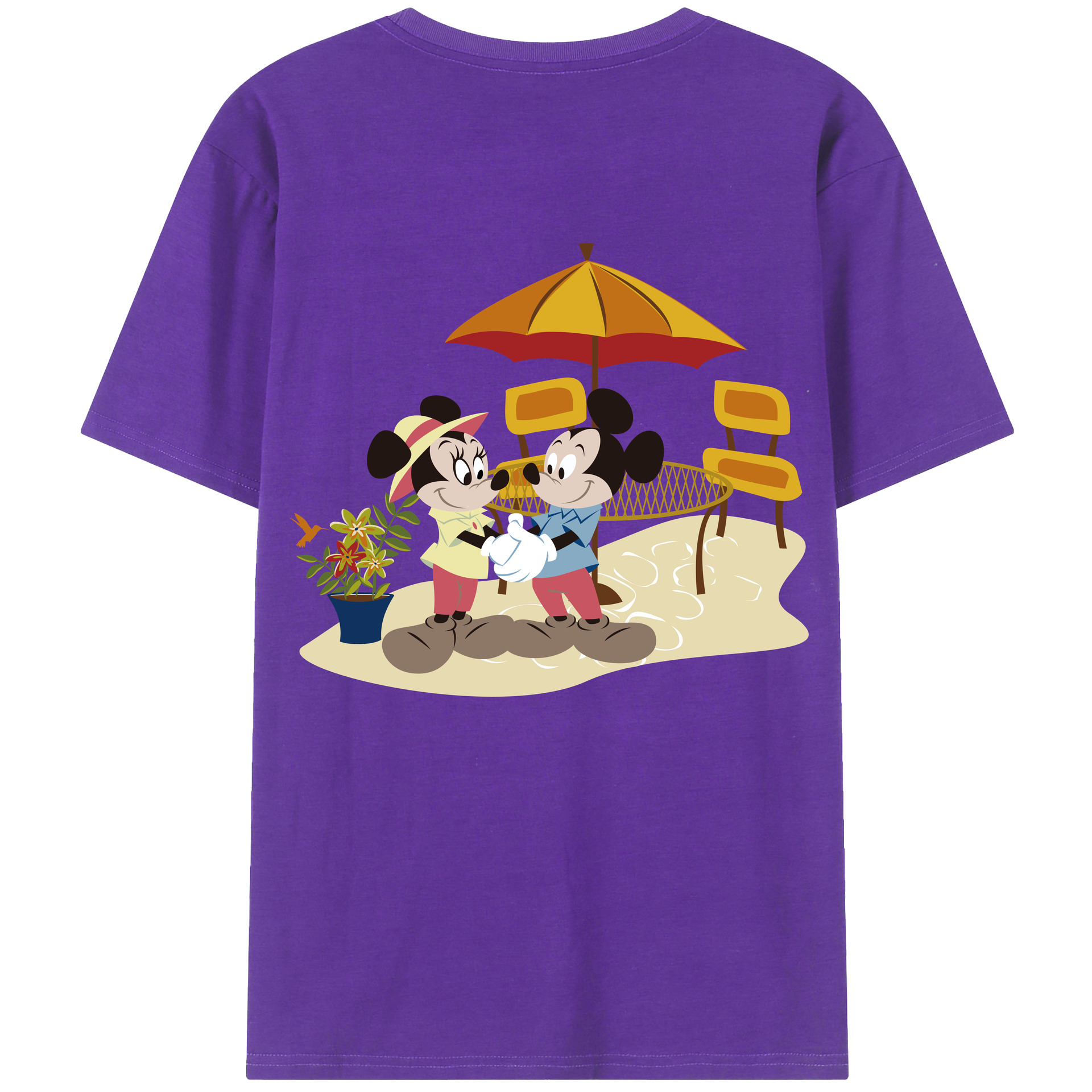 （画像用） ミッキーマウス Mickey Mouse 綿100％半袖Tシャツ（背面プリント）