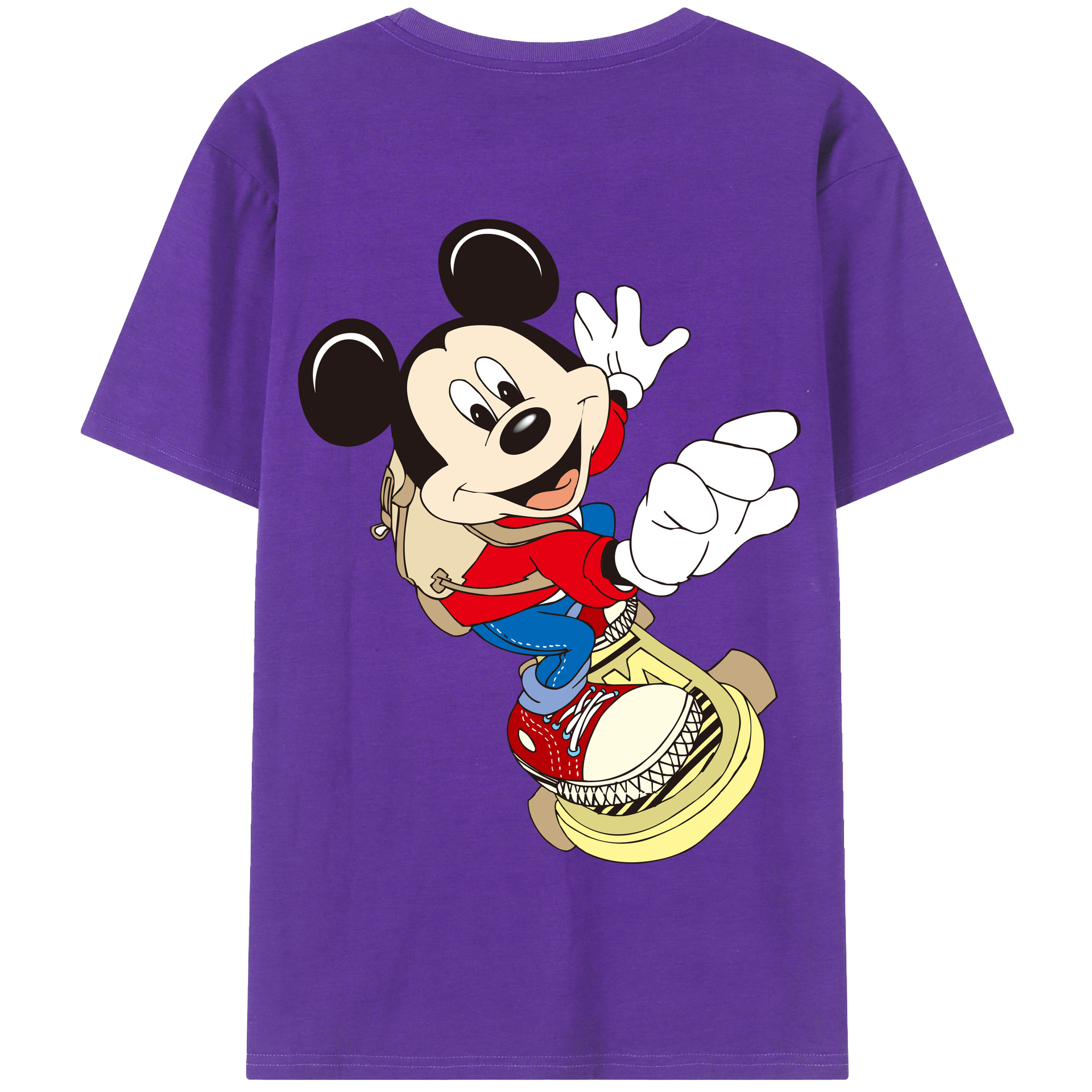 （画像用） ミッキーマウス Mickey Mouse 綿100％半袖Tシャツ（背面プリント）