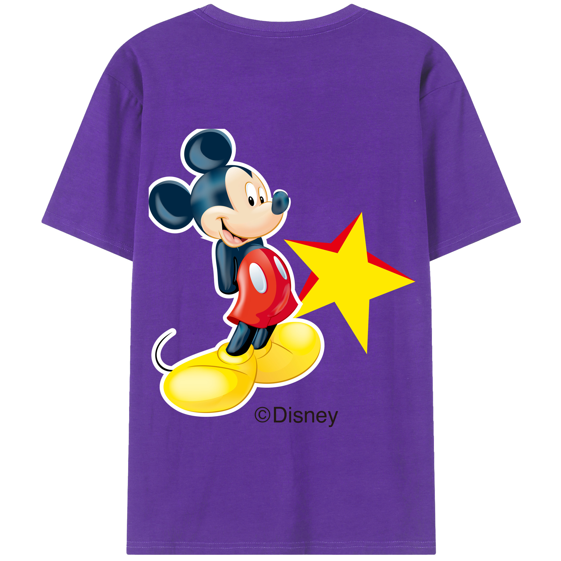 （画像用） ミッキーマウス Mickey Mouse 綿100％半袖Tシャツ（背面プリント）