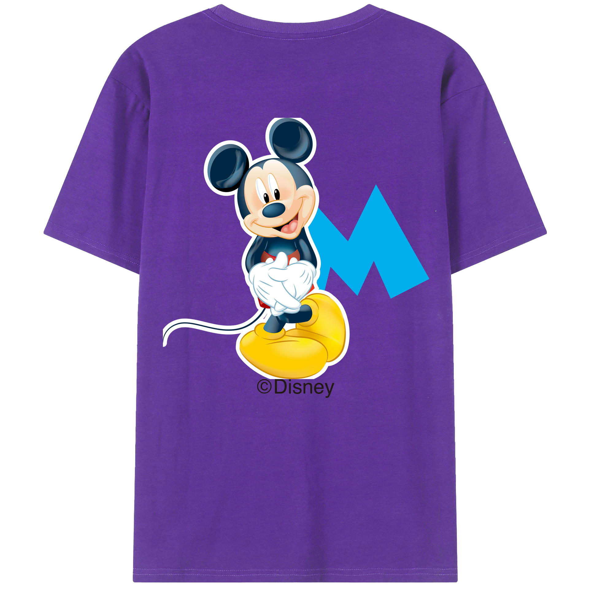（画像用） ミッキーマウス Mickey Mouse 綿100％半袖Tシャツ（背面プリント）