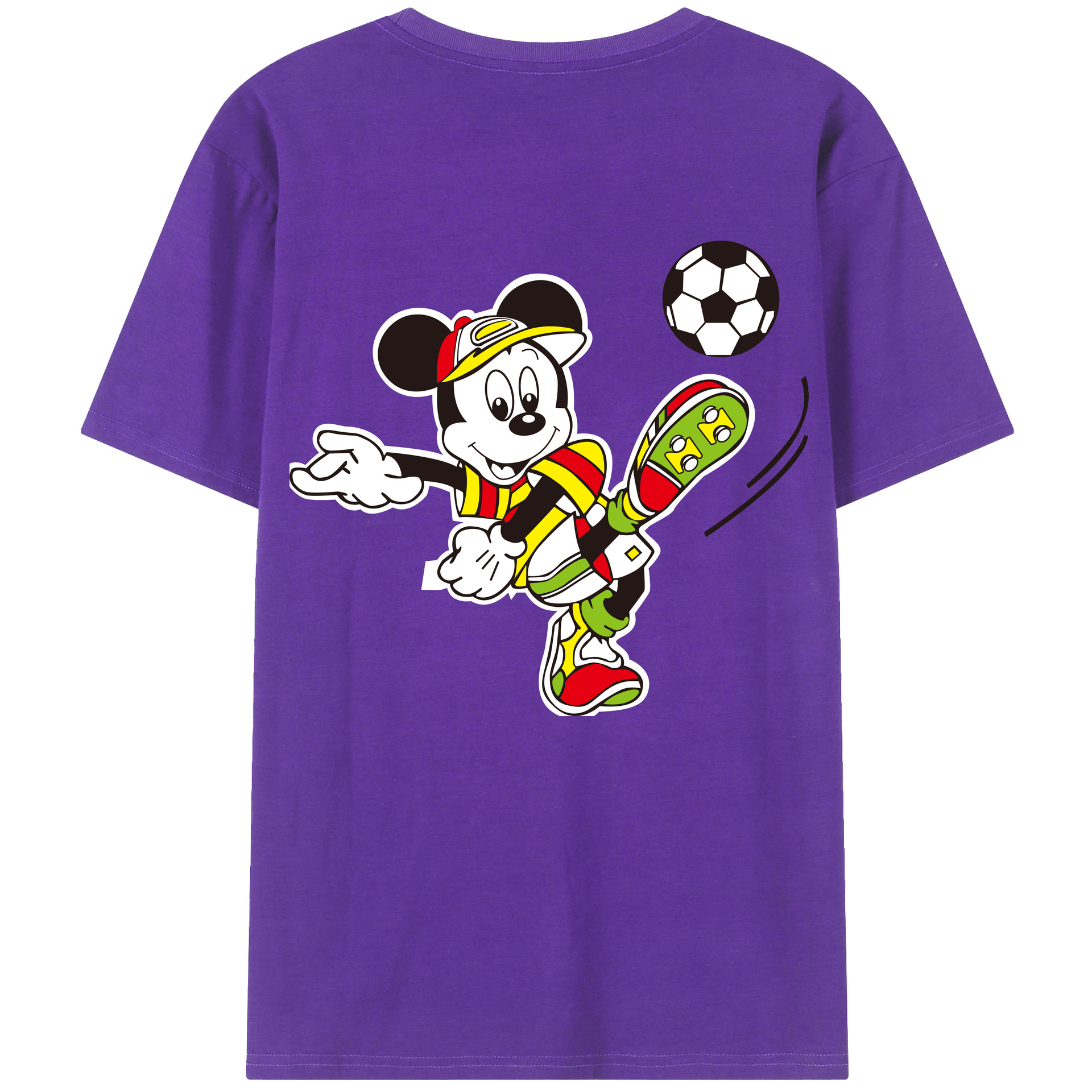 （画像用） ミッキーマウス Mickey Mouse 綿100％半袖Tシャツ（背面プリント）