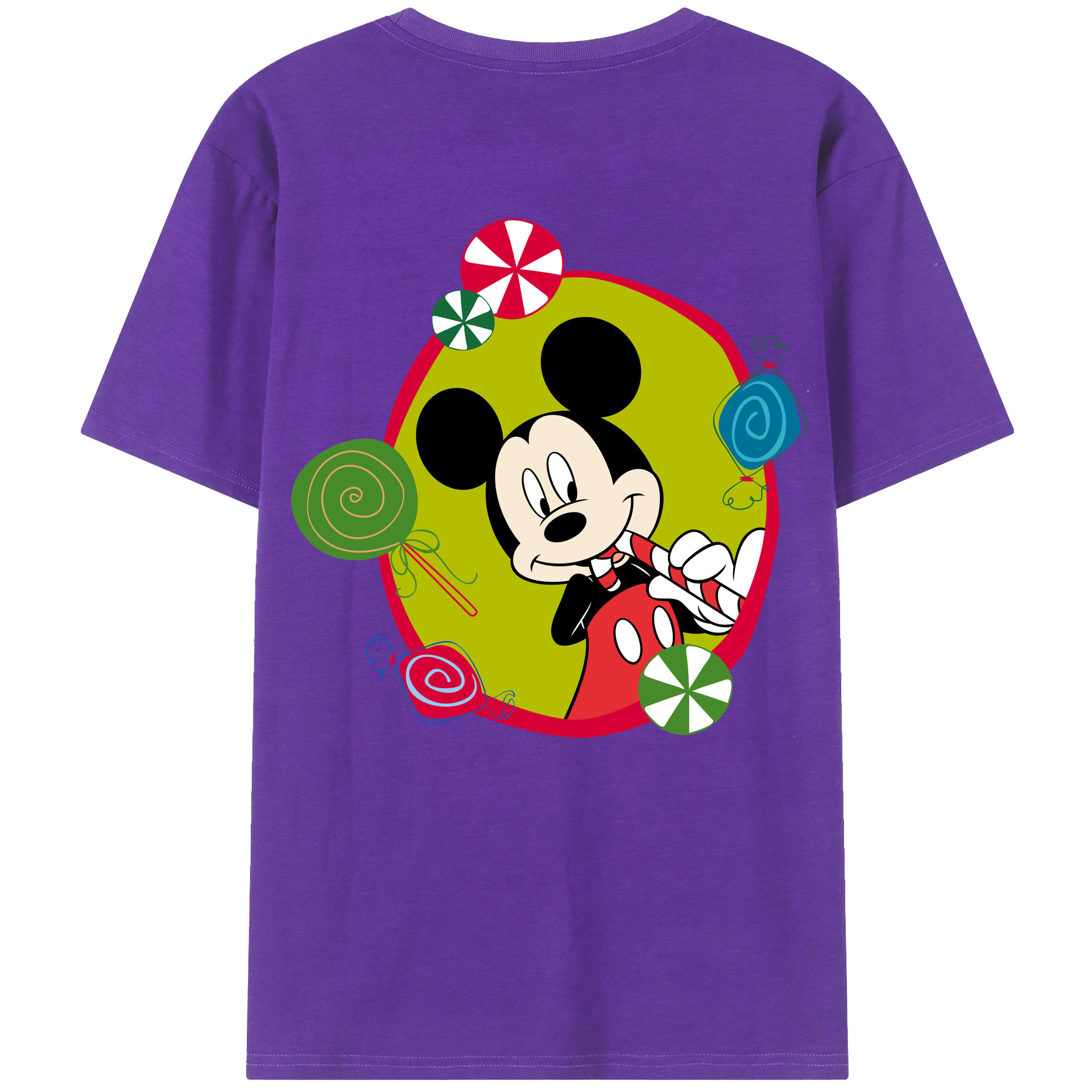 （画像用） ミッキーマウス Mickey Mouse 綿100％半袖Tシャツ（背面プリント）