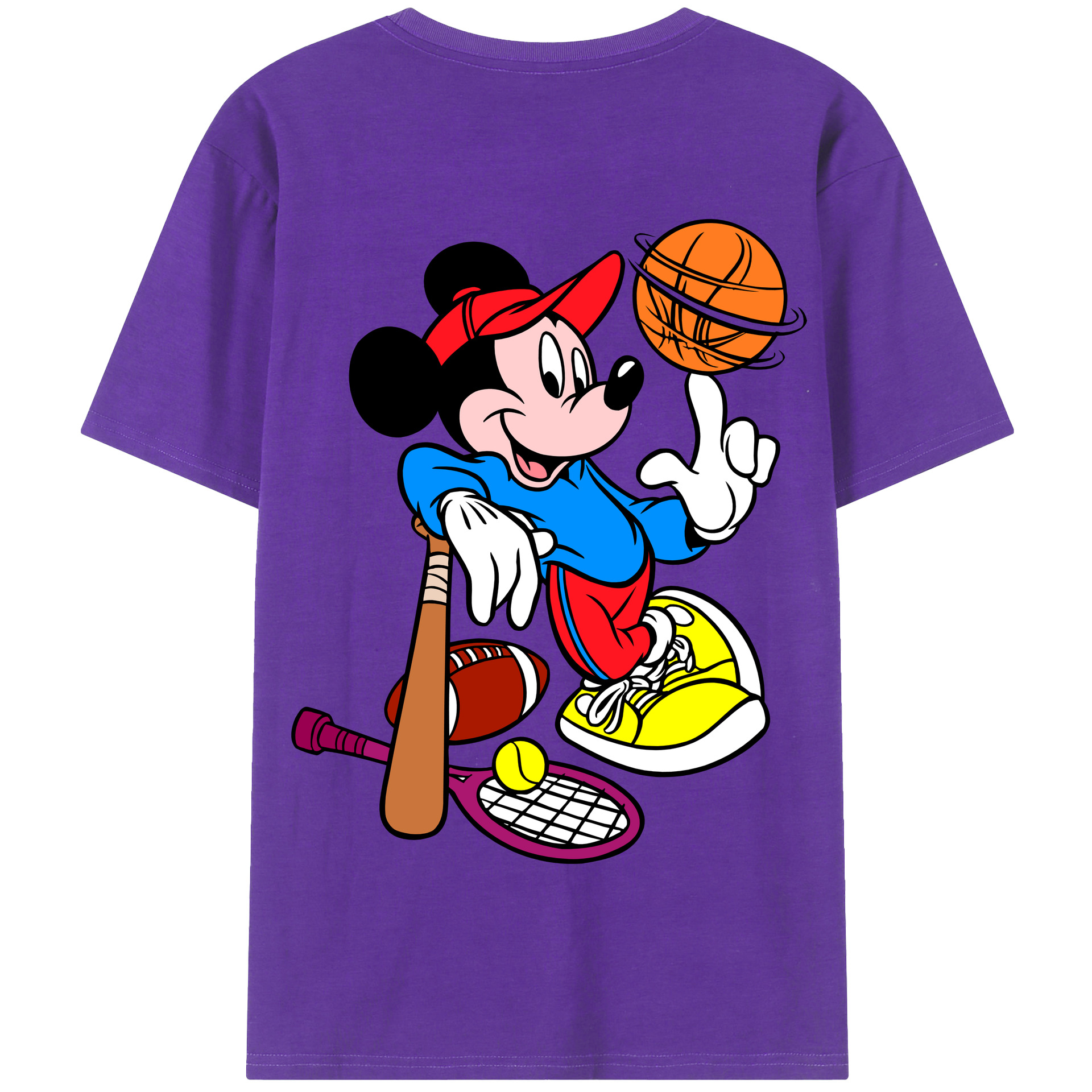 （画像用） ミッキーマウス Mickey Mouse 綿100％半袖Tシャツ（背面プリント）