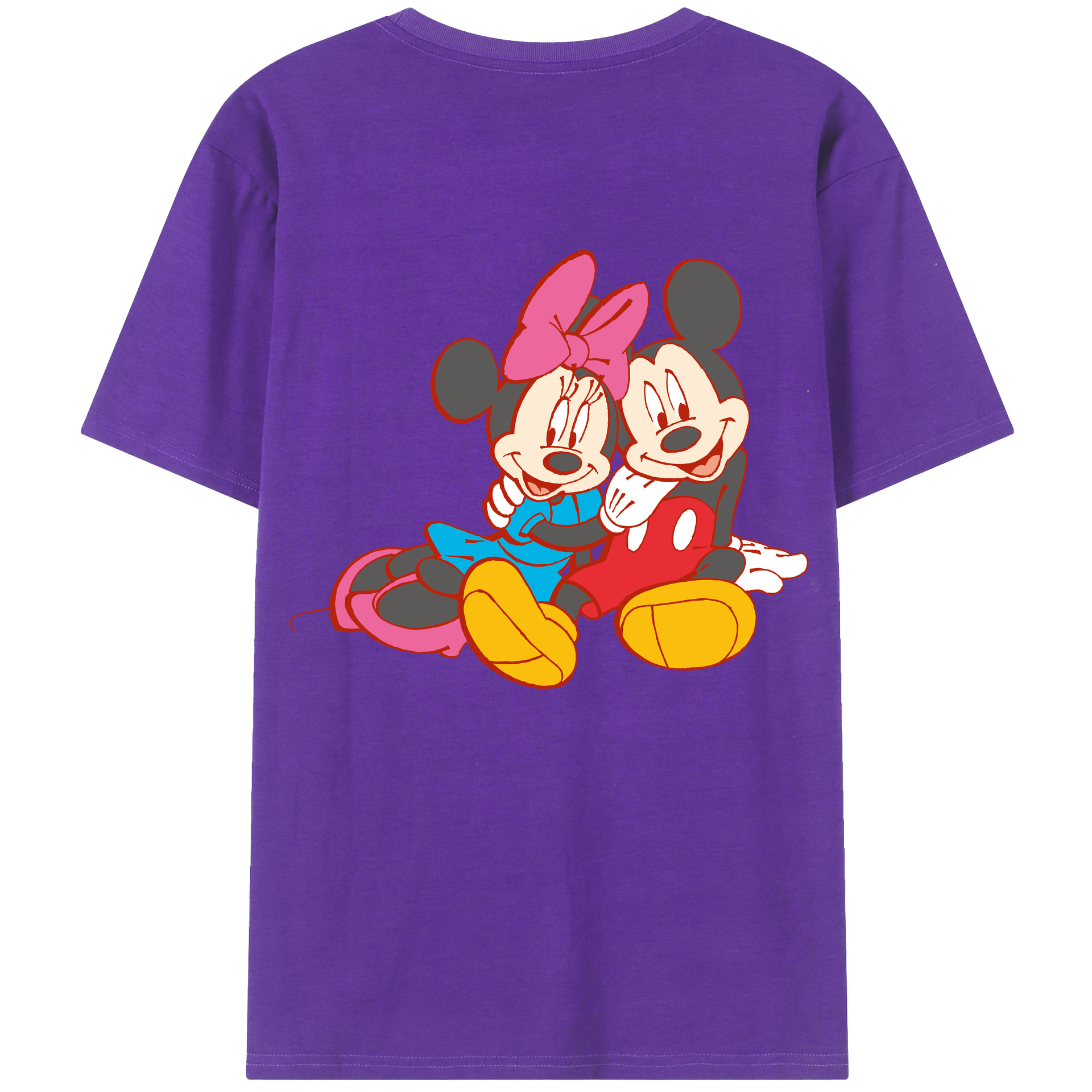 （画像用） ミッキーマウス Mickey Mouse 綿100％半袖Tシャツ（背面プリント）