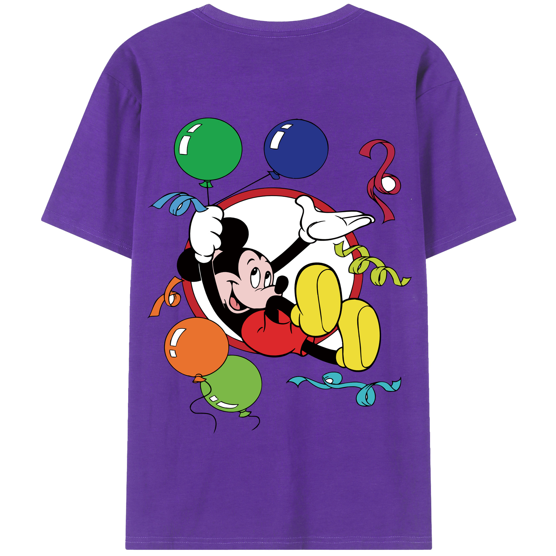 （画像用） ミッキーマウス Mickey Mouse 綿100％半袖Tシャツ（背面プリント）