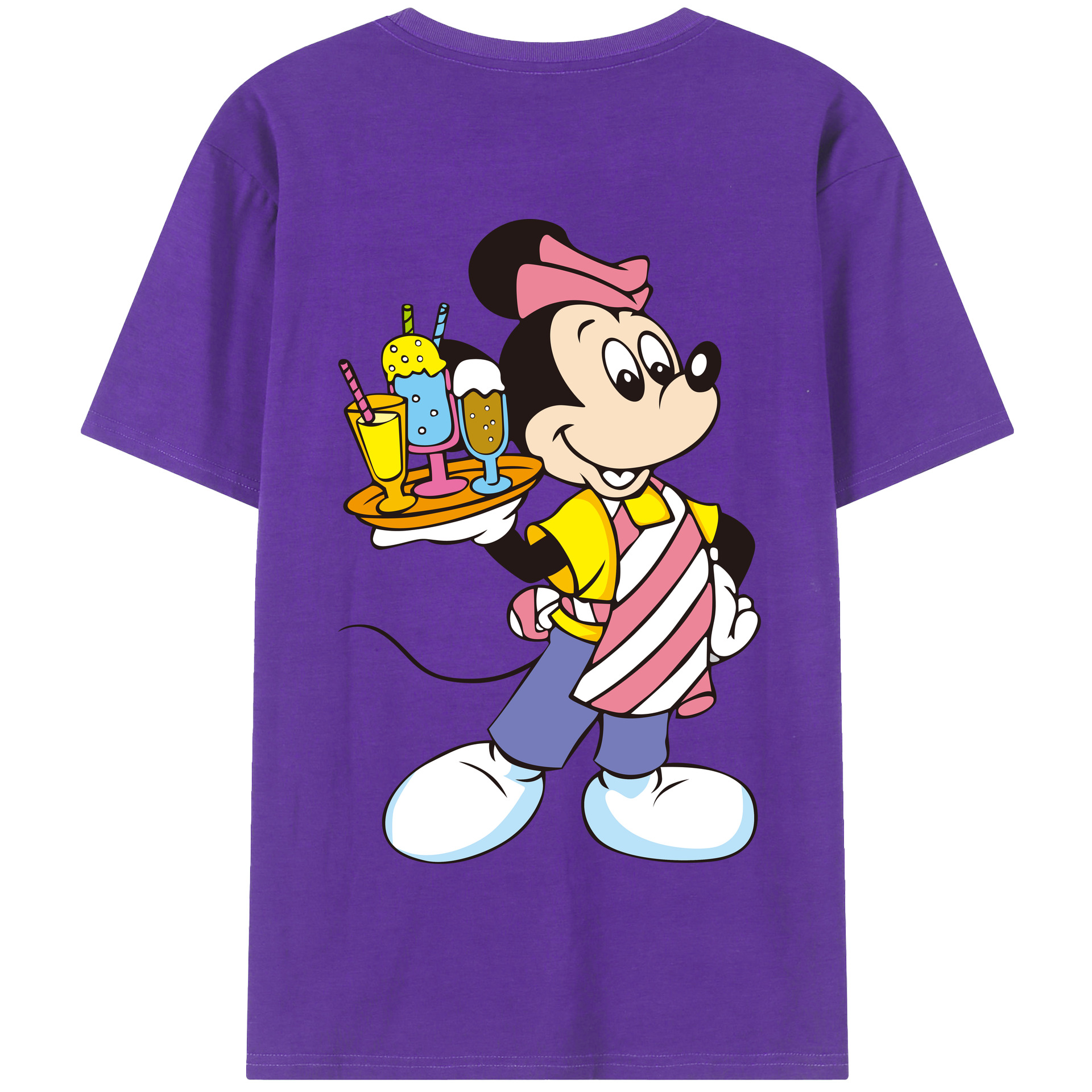 （画像用） ミッキーマウス Mickey Mouse 綿100％半袖Tシャツ（背面プリント）