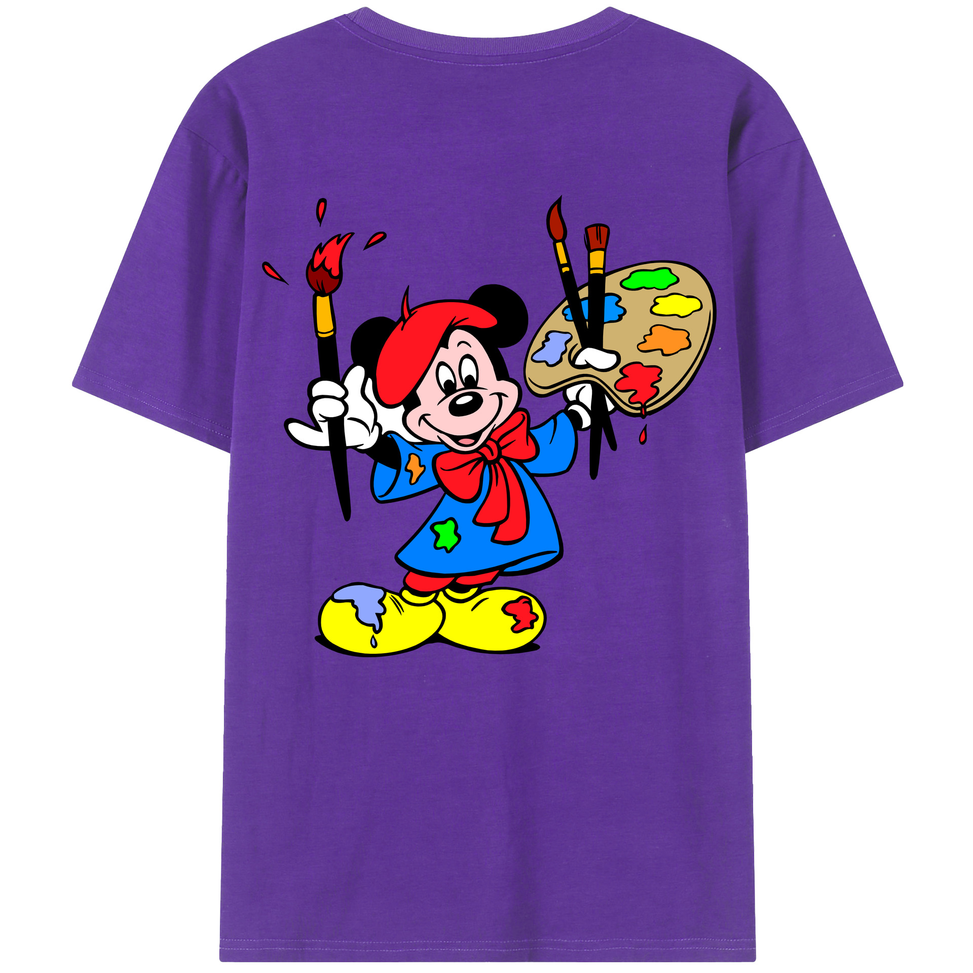 （画像用） ミッキーマウス Mickey Mouse 綿100％半袖Tシャツ（背面プリント）