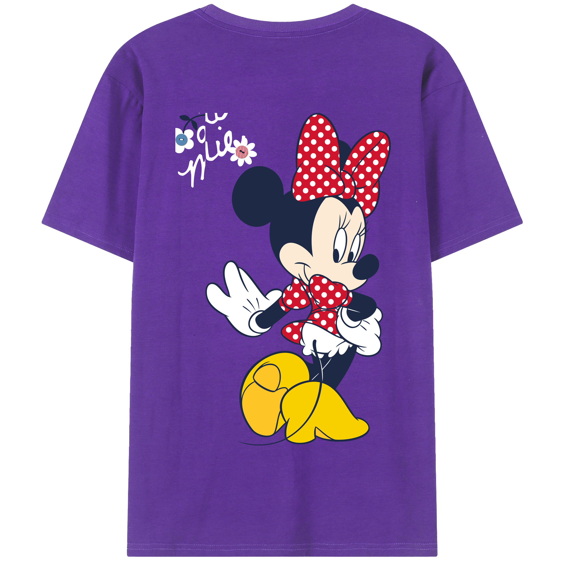 （画像用） ミッキーマウス Mickey Mouse 綿100％半袖Tシャツ（背面プリント）