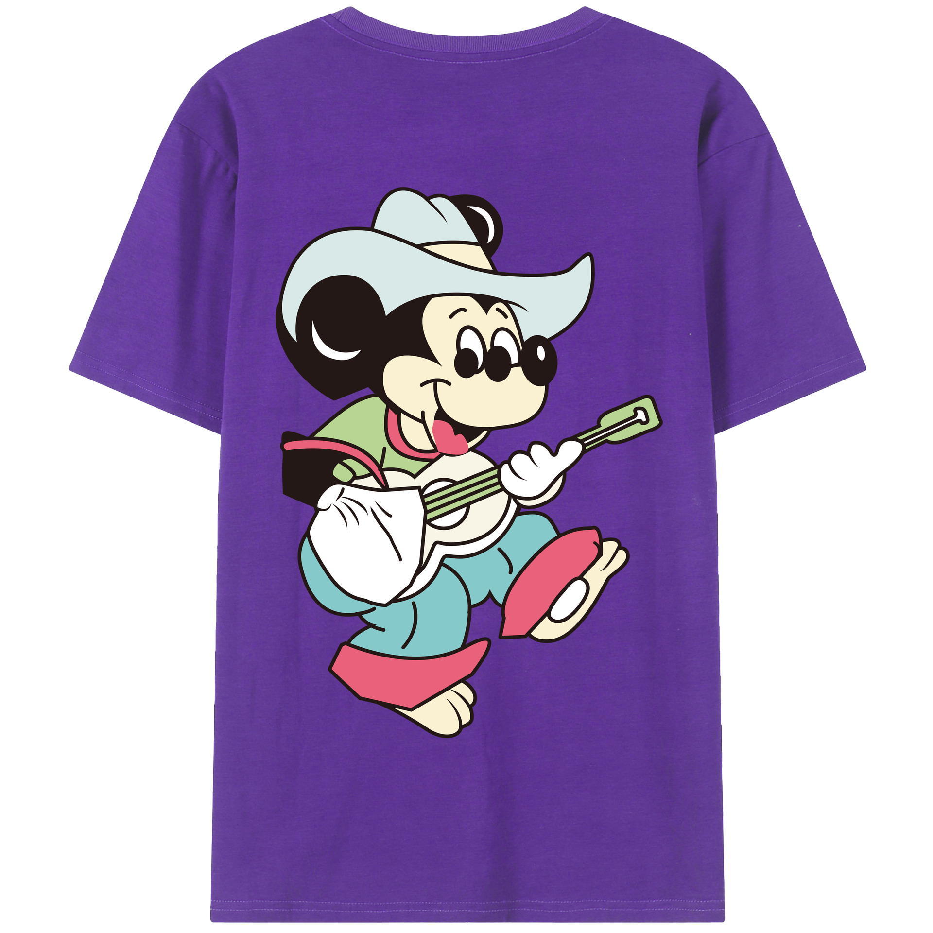（画像用） ミッキーマウス Mickey Mouse 綿100％半袖Tシャツ（背面プリント）