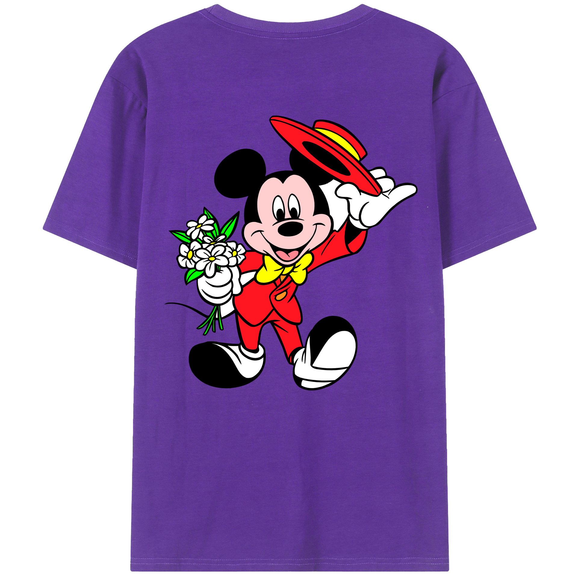 （画像用） ミッキーマウス Mickey Mouse 綿100％半袖Tシャツ（背面プリント）