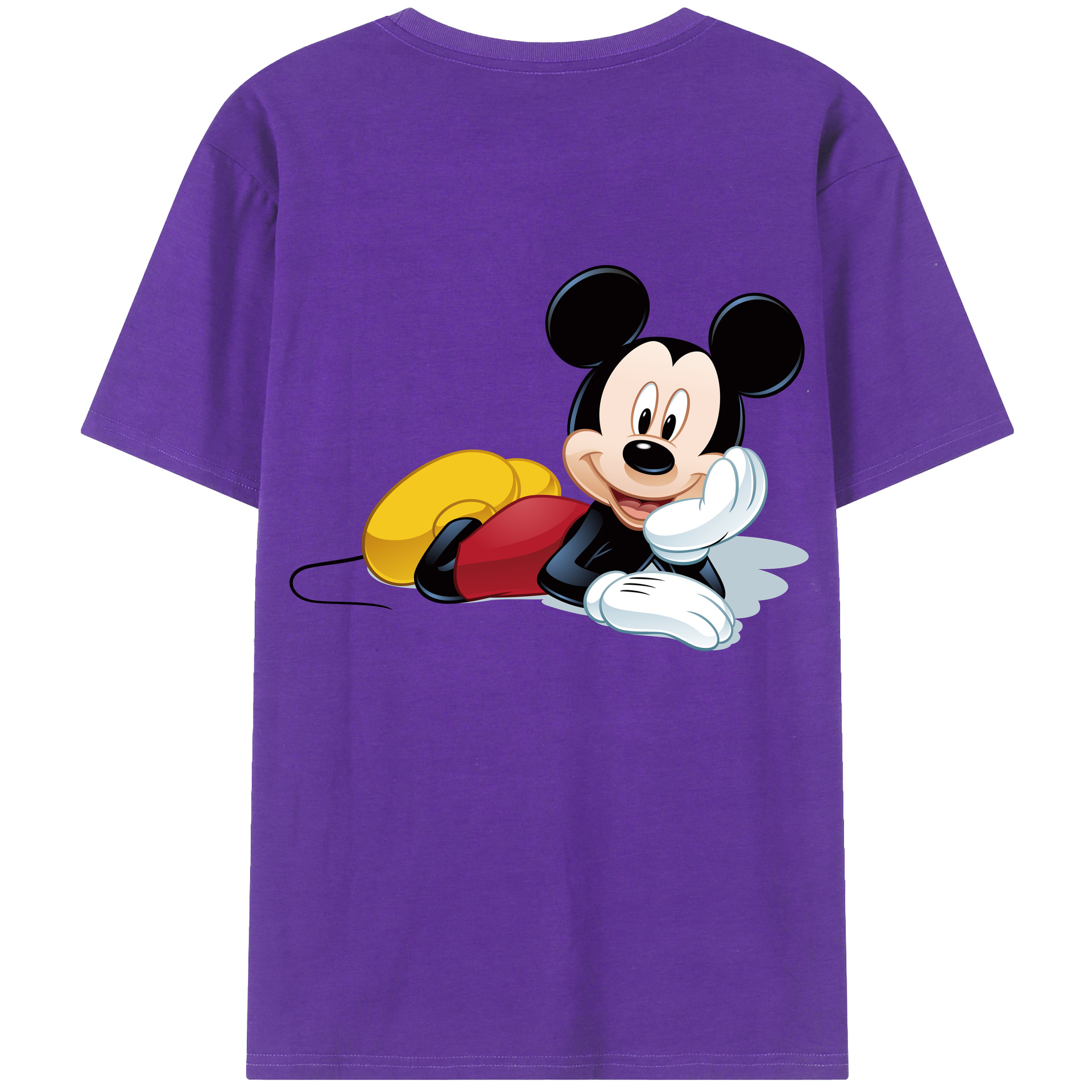 （画像用） ミッキーマウス Mickey Mouse 綿100％半袖Tシャツ（背面プリント）