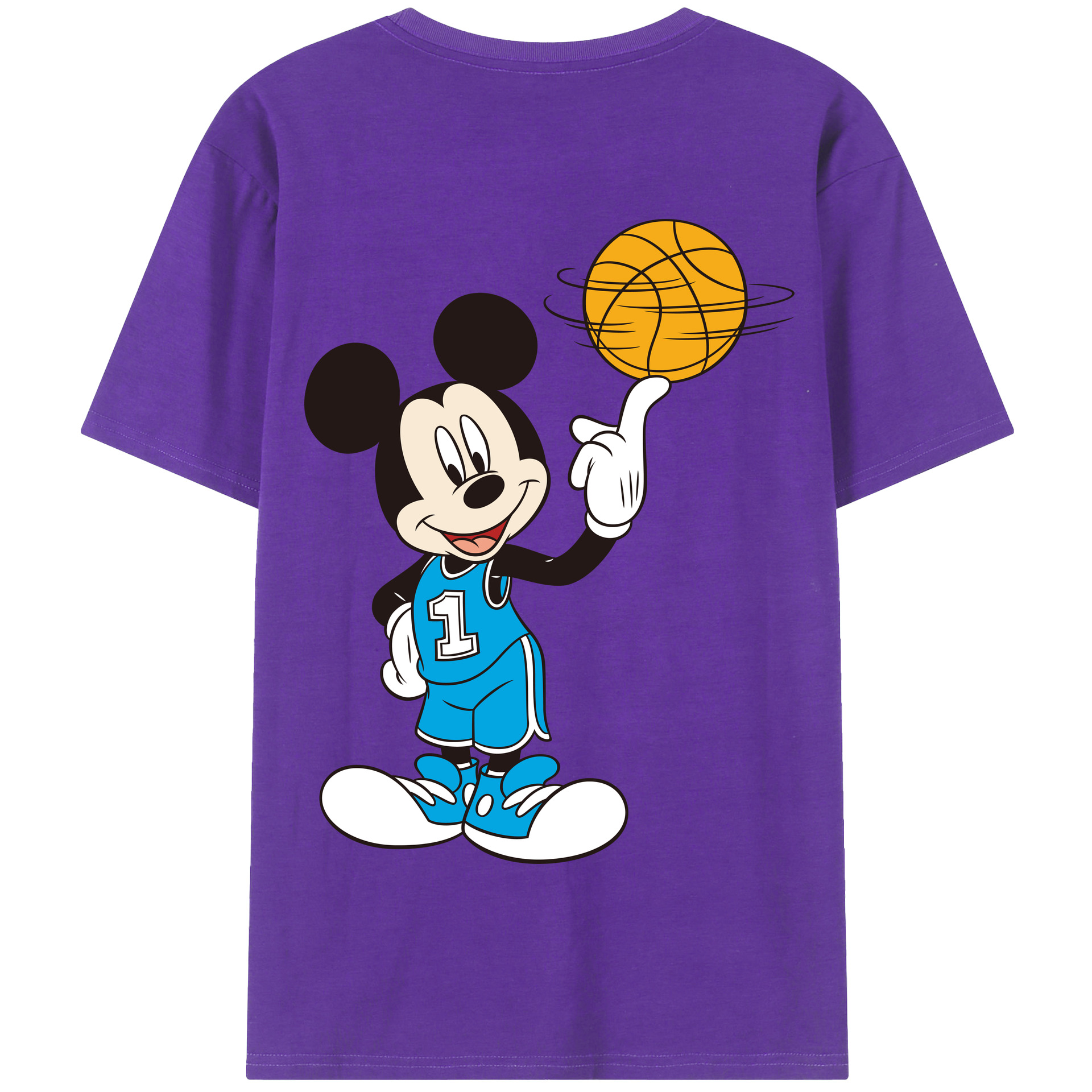 （画像用） ミッキーマウス Mickey Mouse 綿100％半袖Tシャツ（背面プリント）