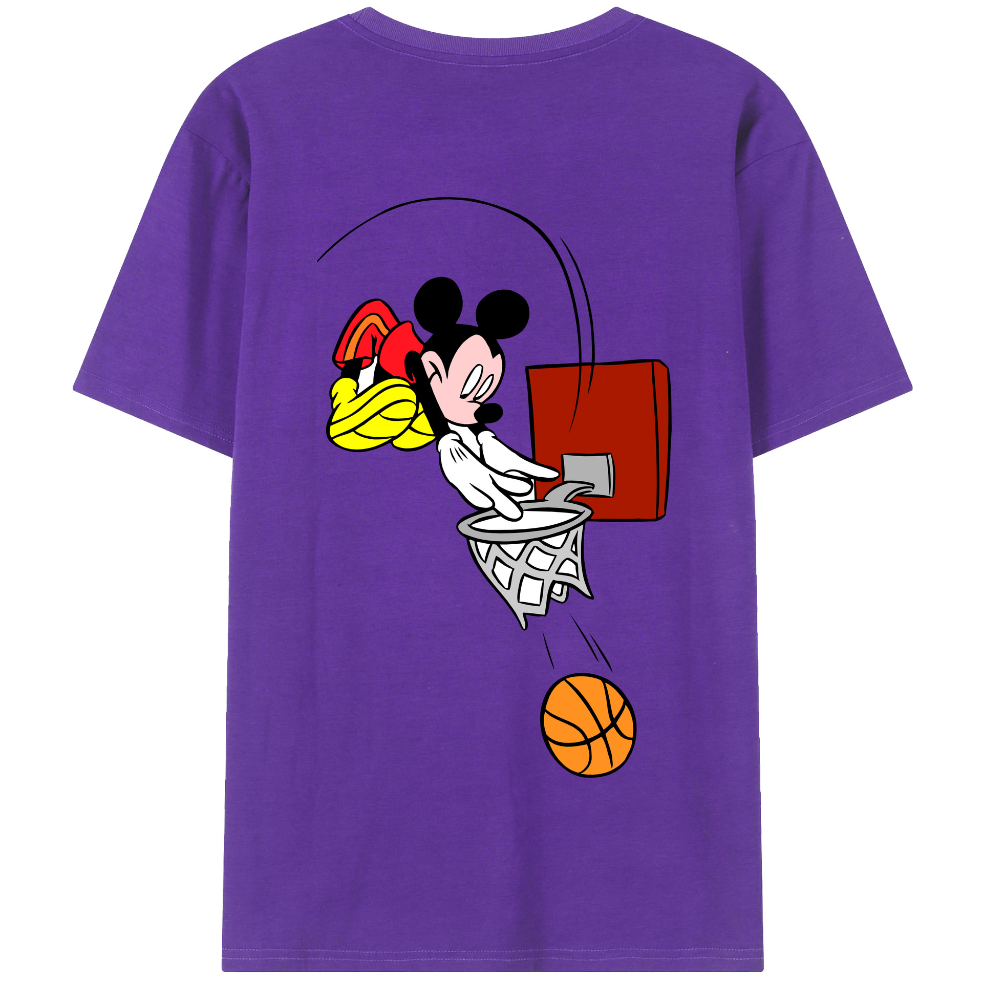 （画像用） ミッキーマウス Mickey Mouse 綿100％半袖Tシャツ（背面プリント）