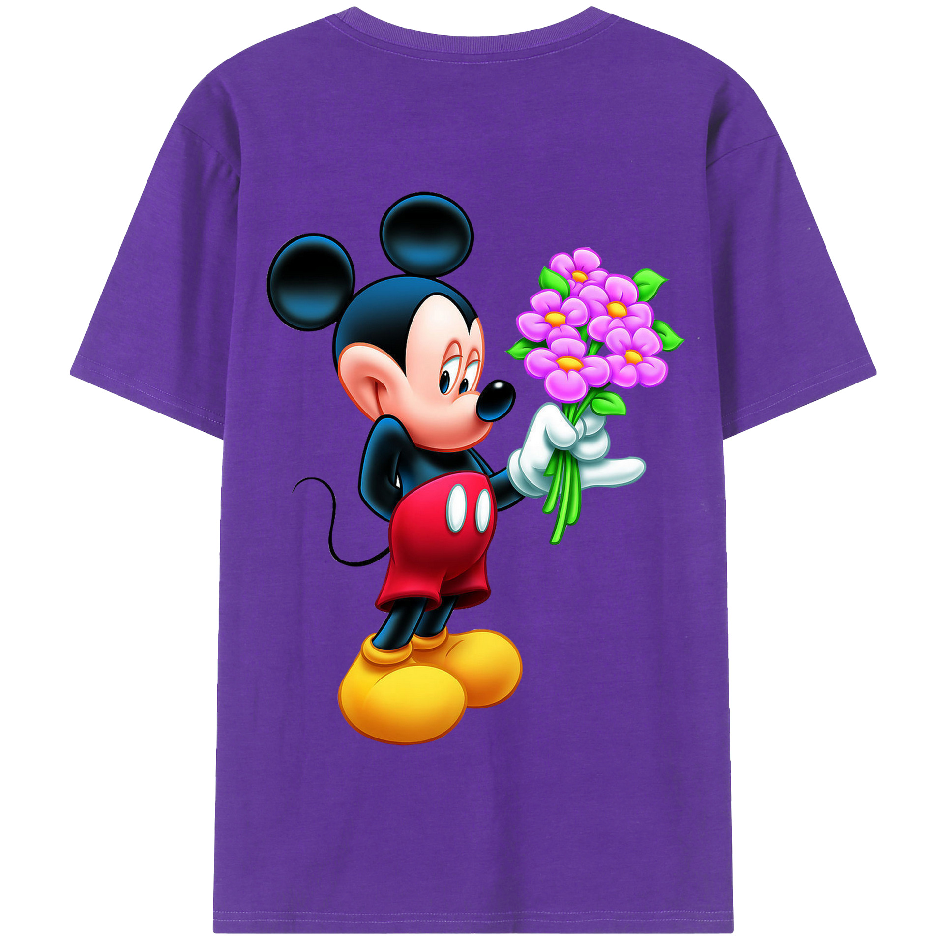（画像用） ミッキーマウス Mickey Mouse 綿100％半袖Tシャツ（背面プリント）