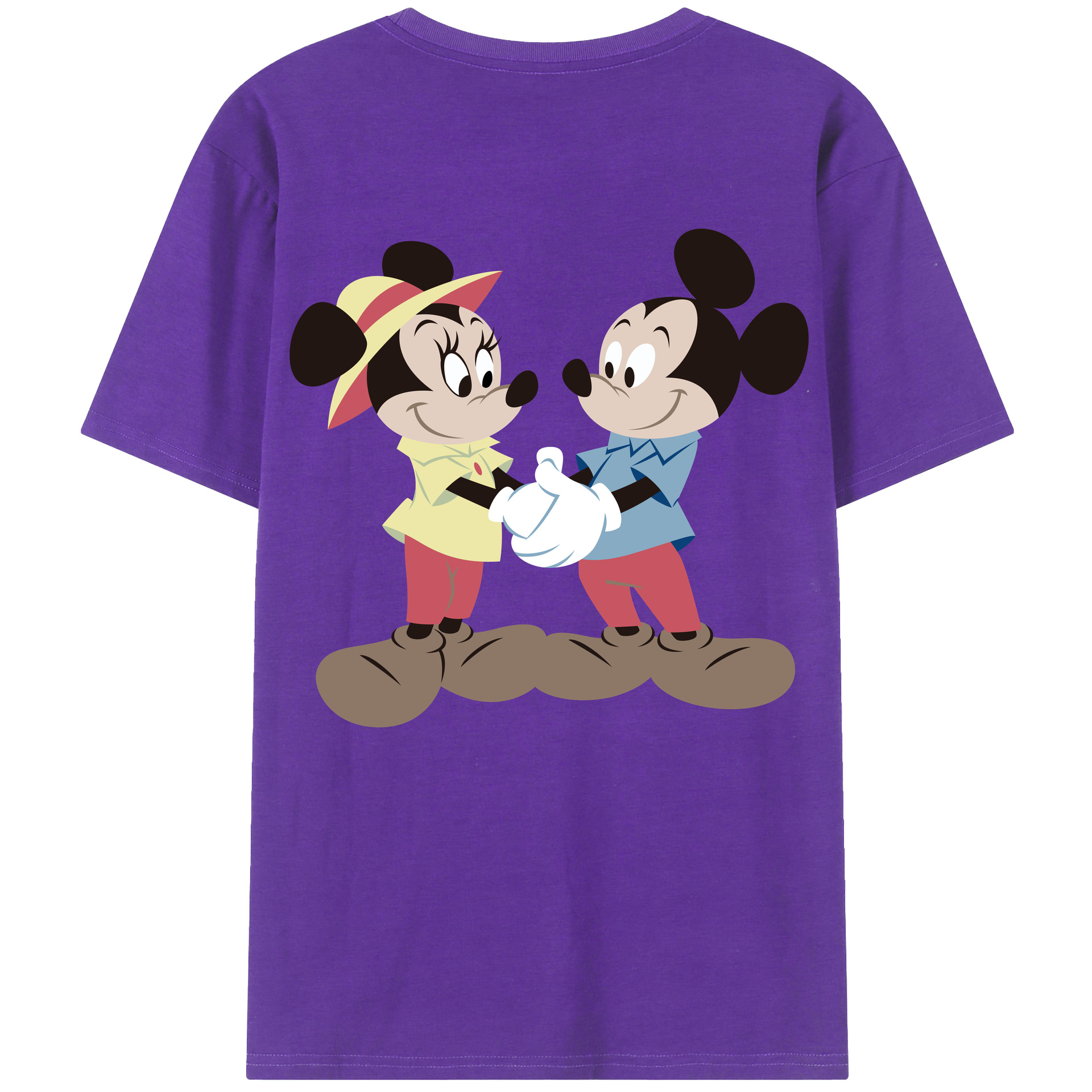 （画像用） ミッキーマウス Mickey Mouse 綿100％半袖Tシャツ（背面プリント）