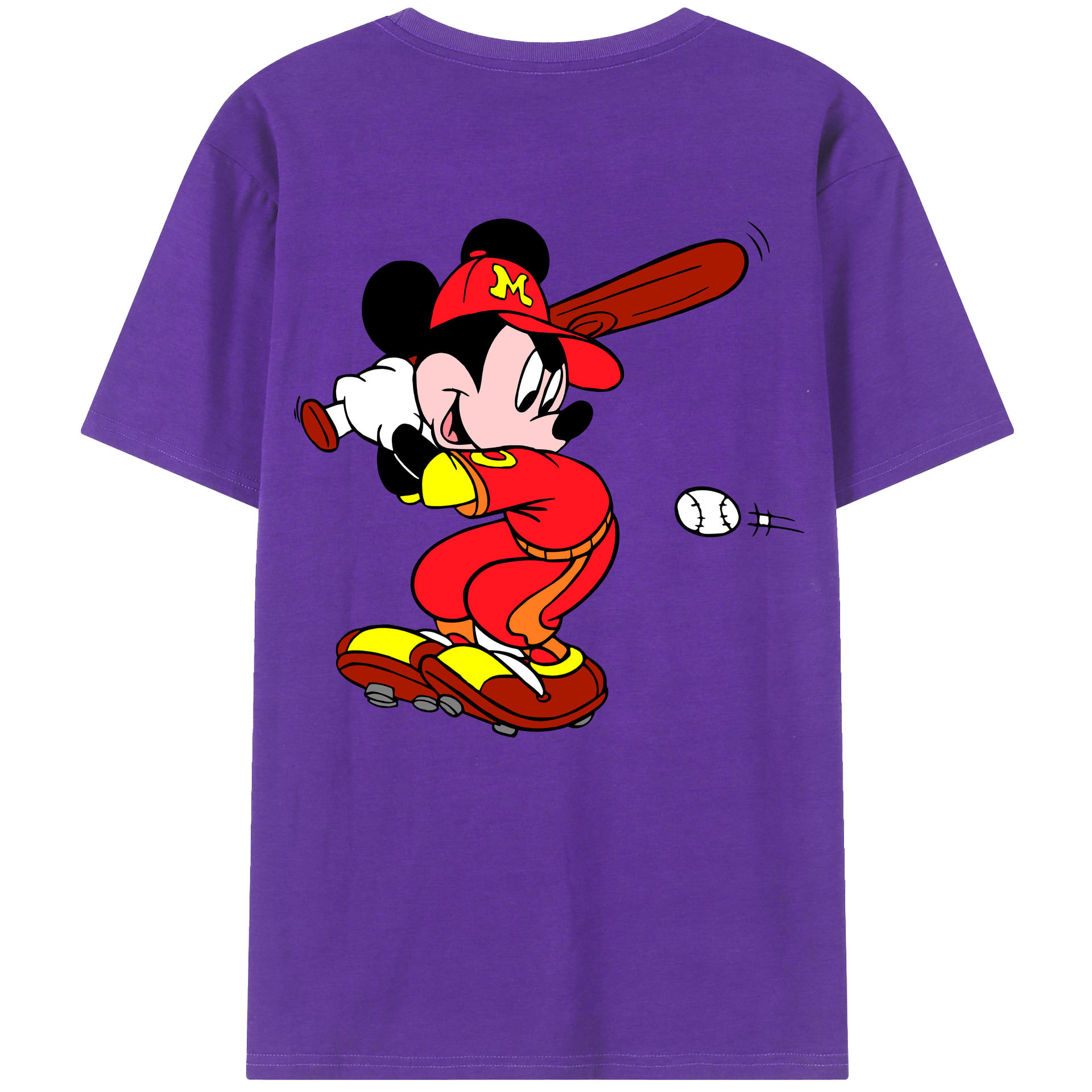 （画像用） ミッキーマウス Mickey Mouse 綿100％半袖Tシャツ（背面プリント）