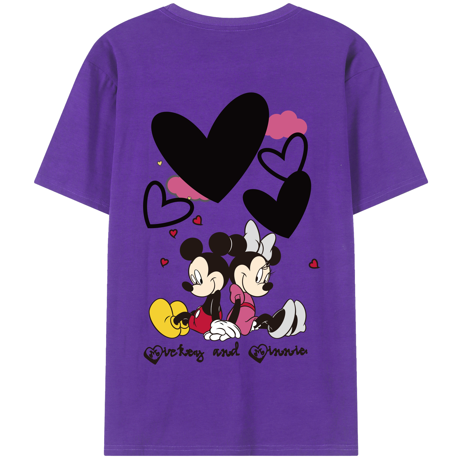 （画像用） ミッキーマウス Mickey Mouse 綿100％半袖Tシャツ（背面プリント）