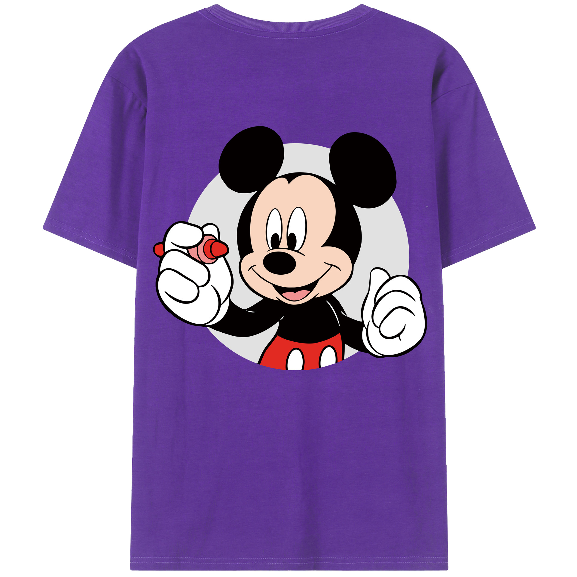 （画像用） ミッキーマウス Mickey Mouse 綿100％半袖Tシャツ（背面プリント）
