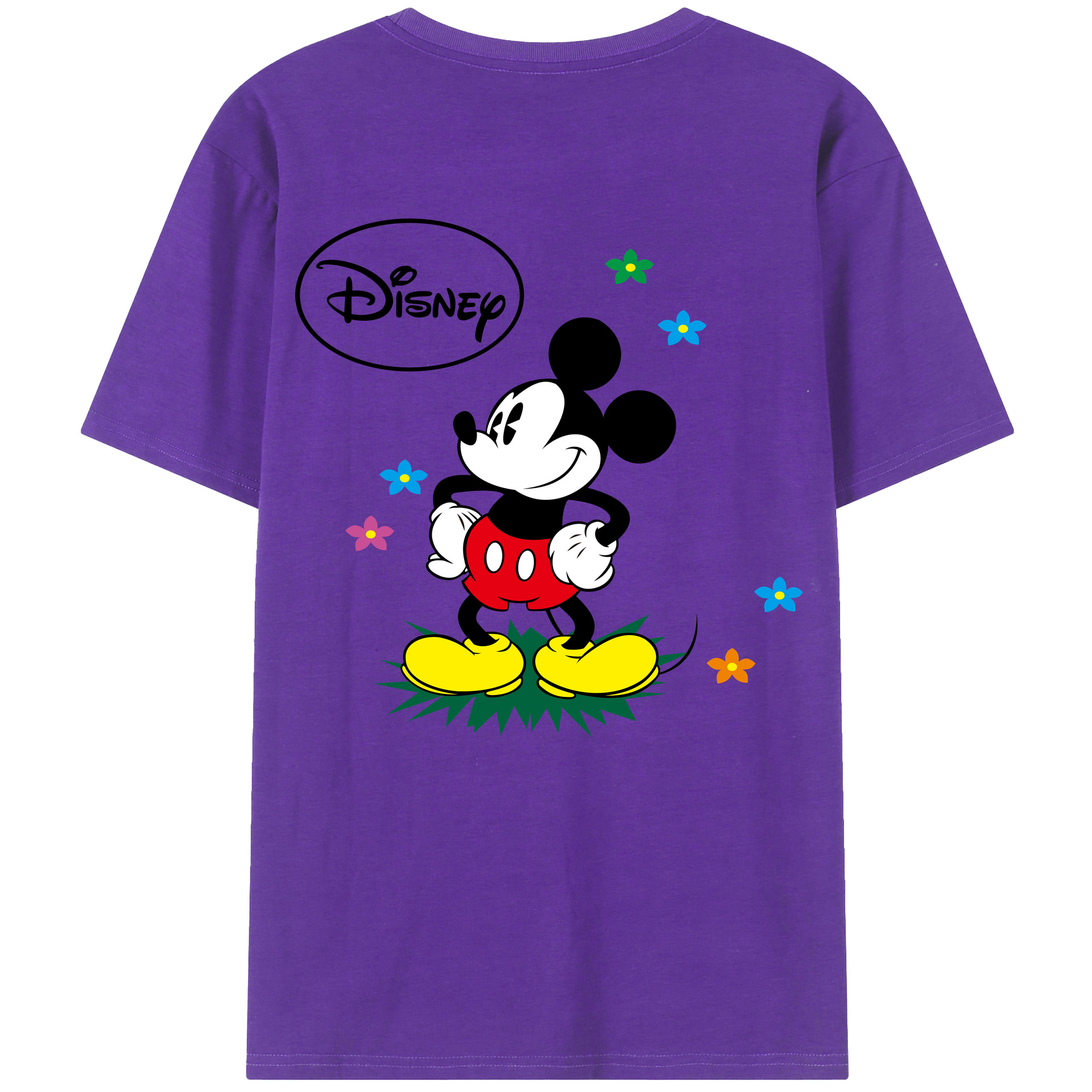（画像用） ミッキーマウス Mickey Mouse 綿100％半袖Tシャツ（背面プリント）