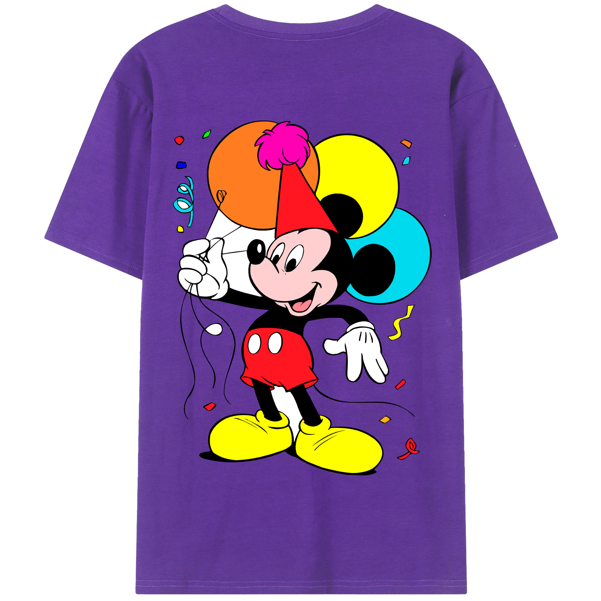 （画像用） ミッキーマウス Mickey Mouse 綿100％半袖Tシャツ（背面プリント）