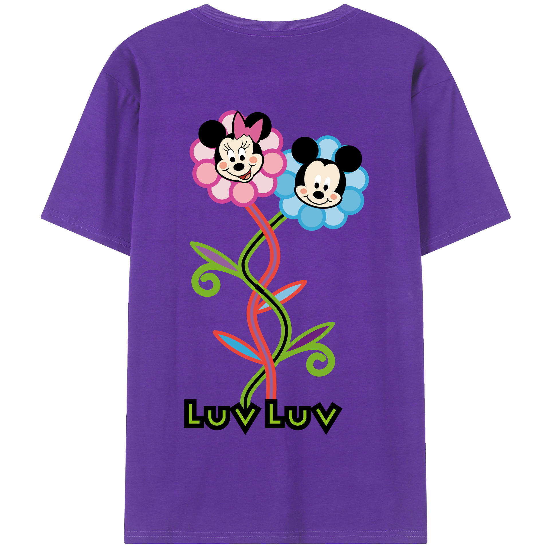（画像用） ミッキーマウス Mickey Mouse 綿100％半袖Tシャツ（背面プリント）