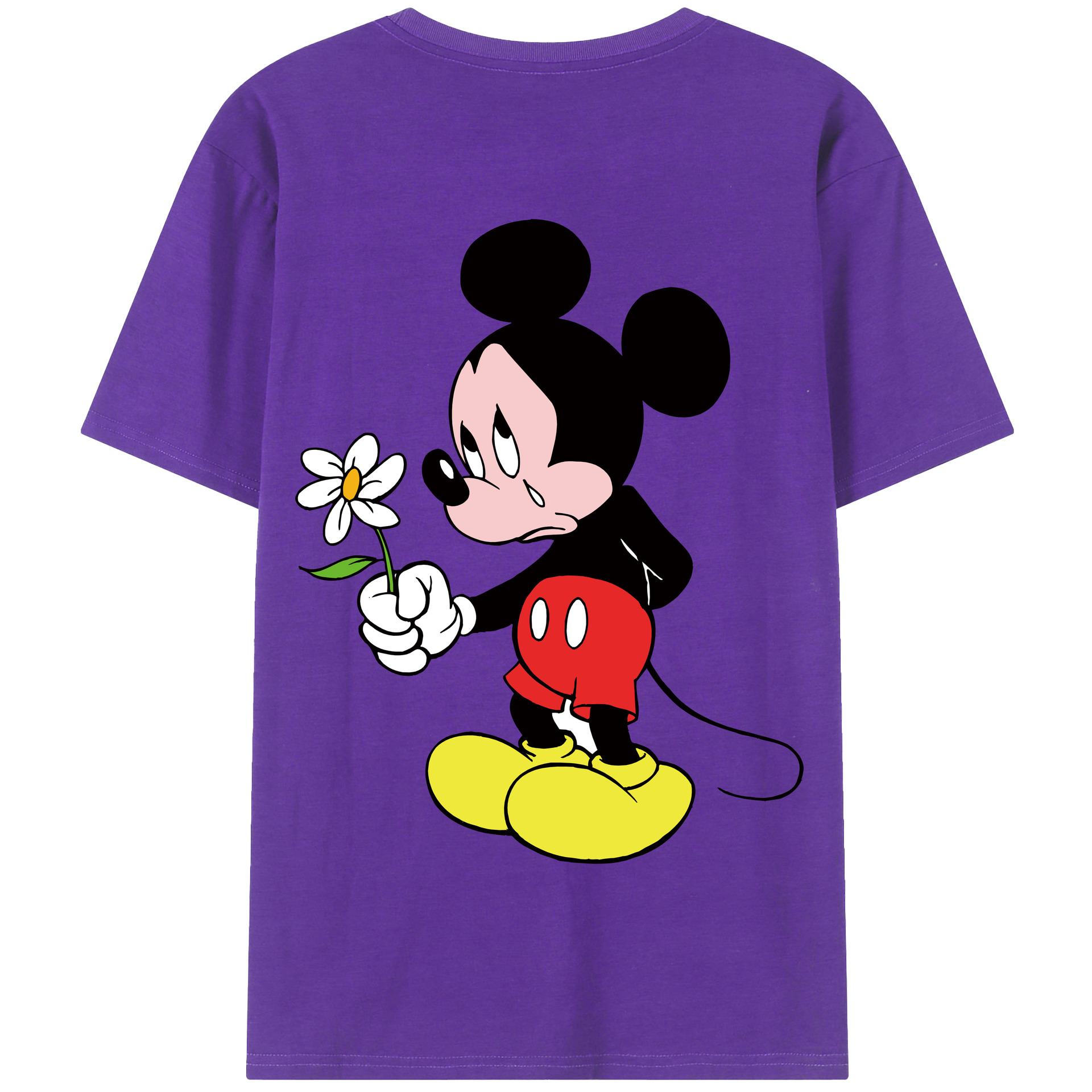 （画像用） ミッキーマウス Mickey Mouse 綿100％半袖Tシャツ（背面プリント）