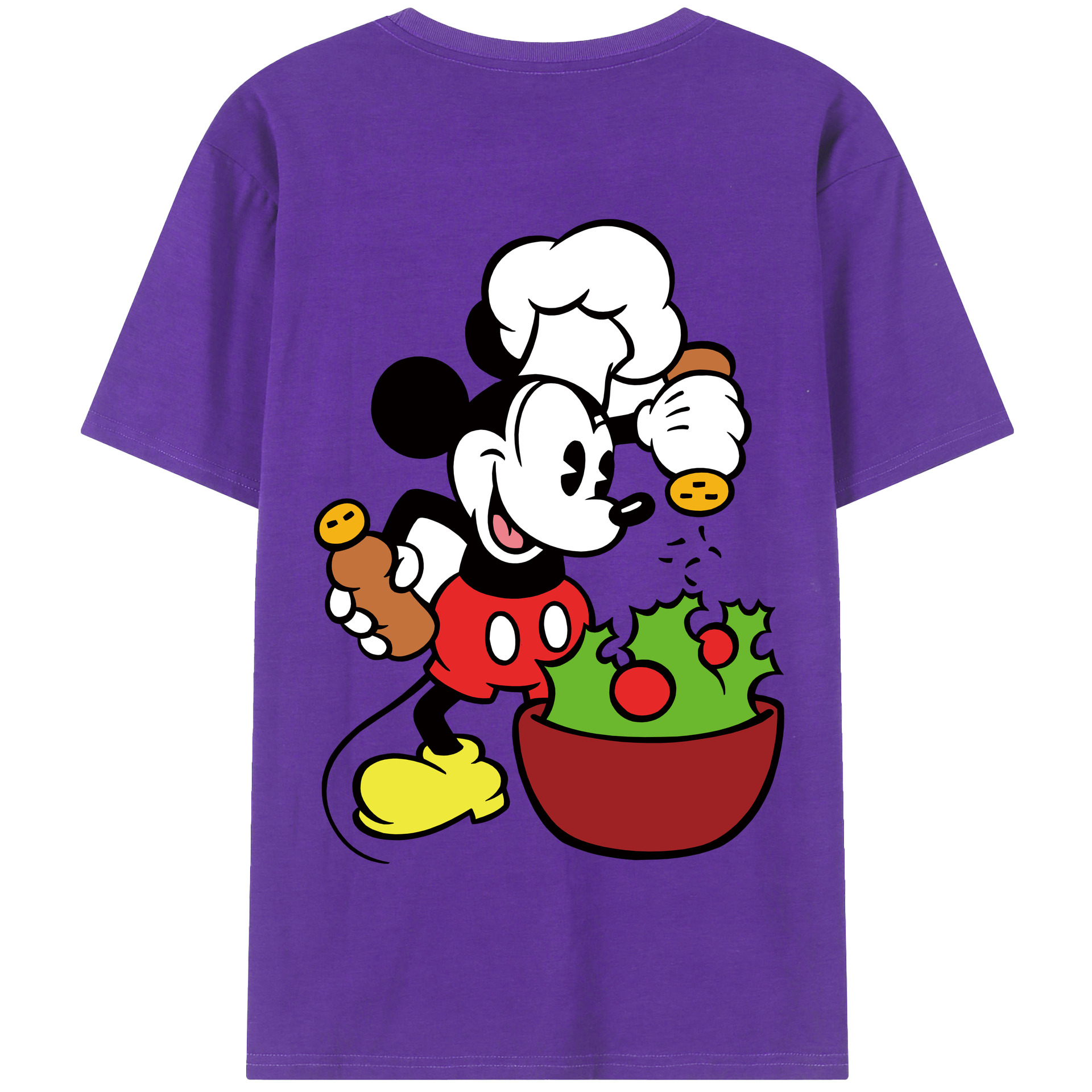 （画像用） ミッキーマウス Mickey Mouse 綿100％半袖Tシャツ（背面プリント）