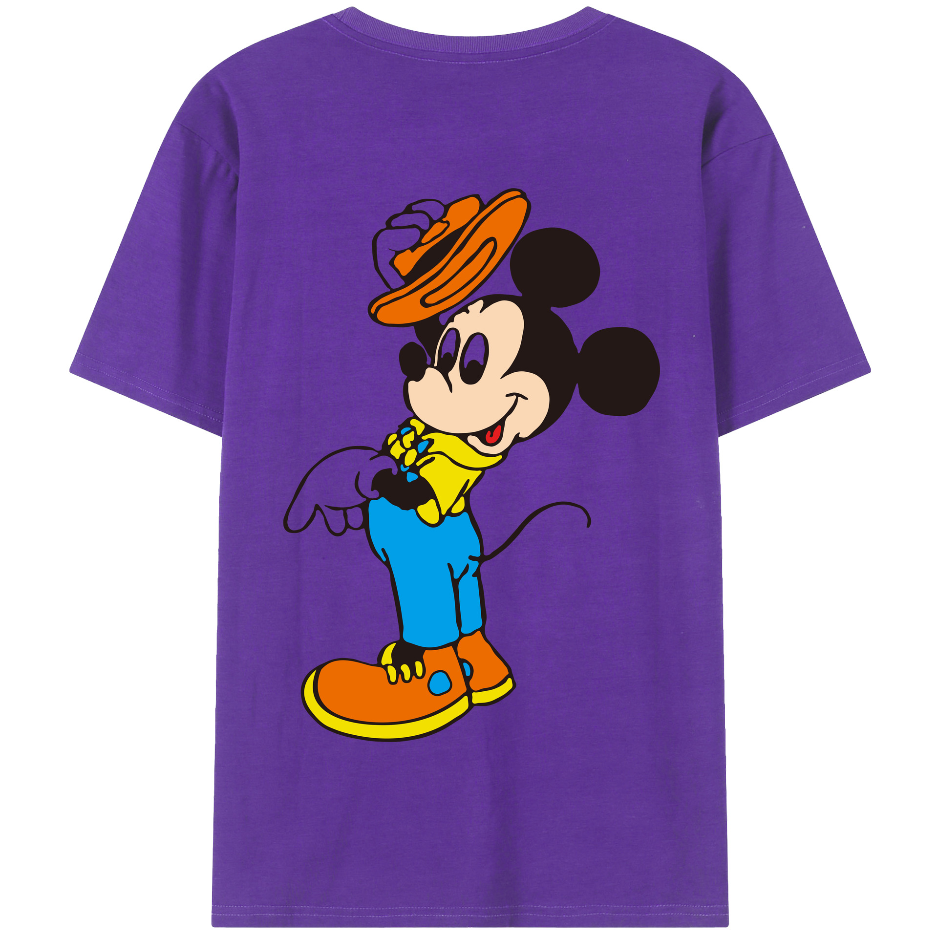 （画像用） ミッキーマウス Mickey Mouse 綿100％半袖Tシャツ（背面プリント）