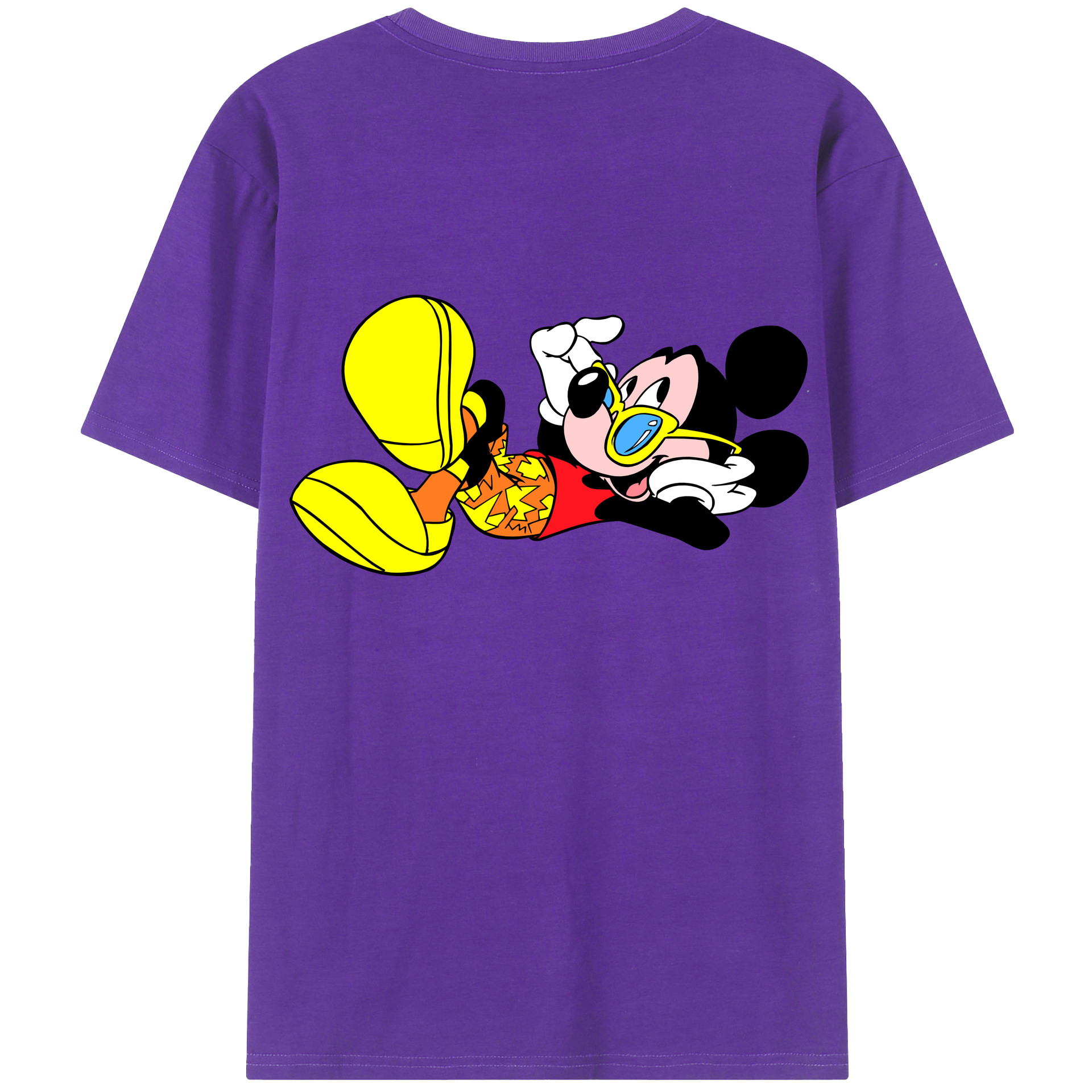 （画像用） ミッキーマウス Mickey Mouse 綿100％半袖Tシャツ（背面プリント）